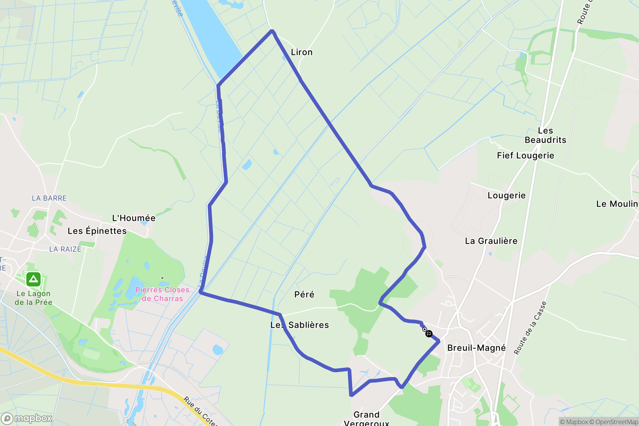 Breuil-Magné : carte du parcours de randonnée - France