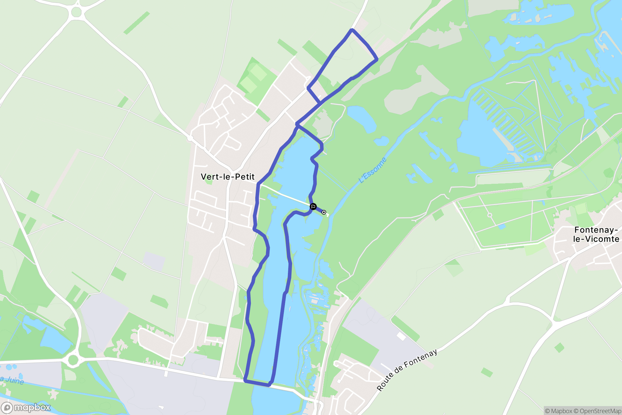 Vert-le-Petit : carte du parcours de randonnée - France