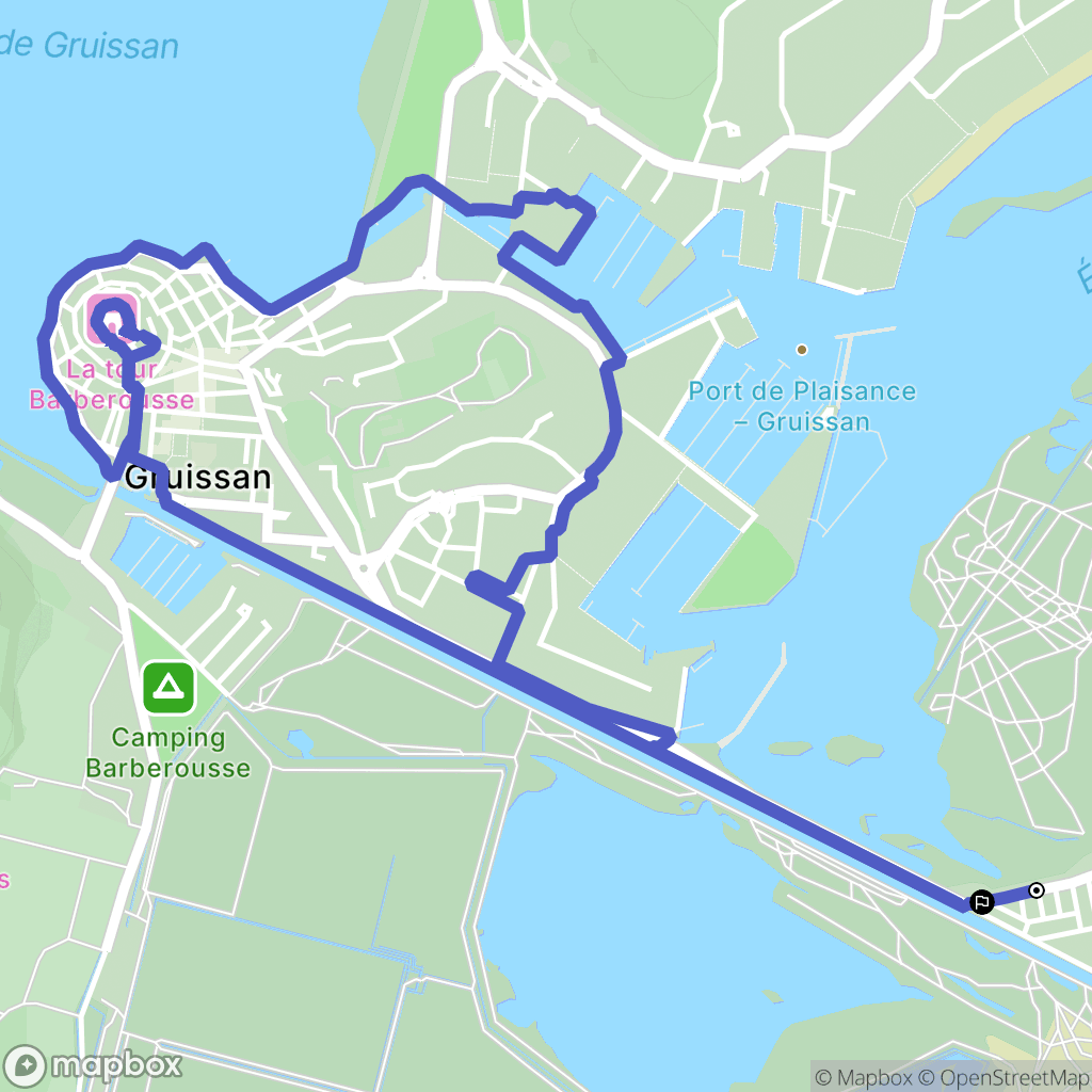 Gruissan : carte du parcours de randonnée - France