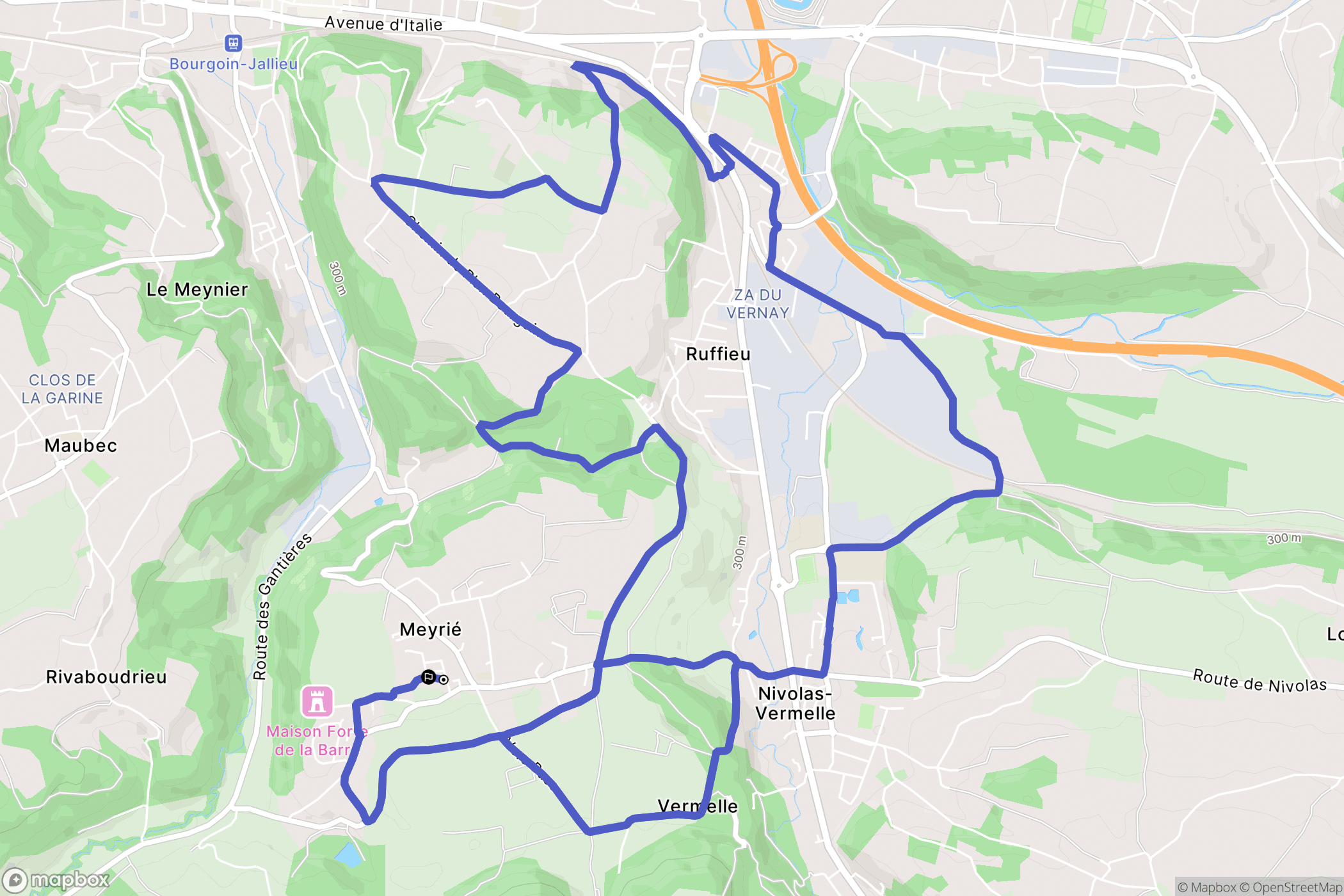 Meyrié : carte du parcours de randonnée - France