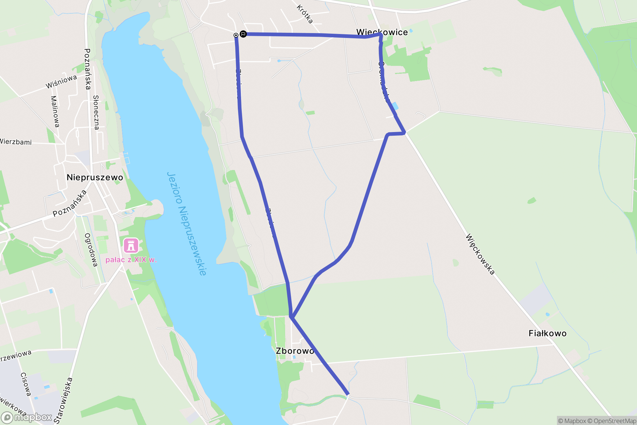 Więckowice: mapa trasy - Poland
