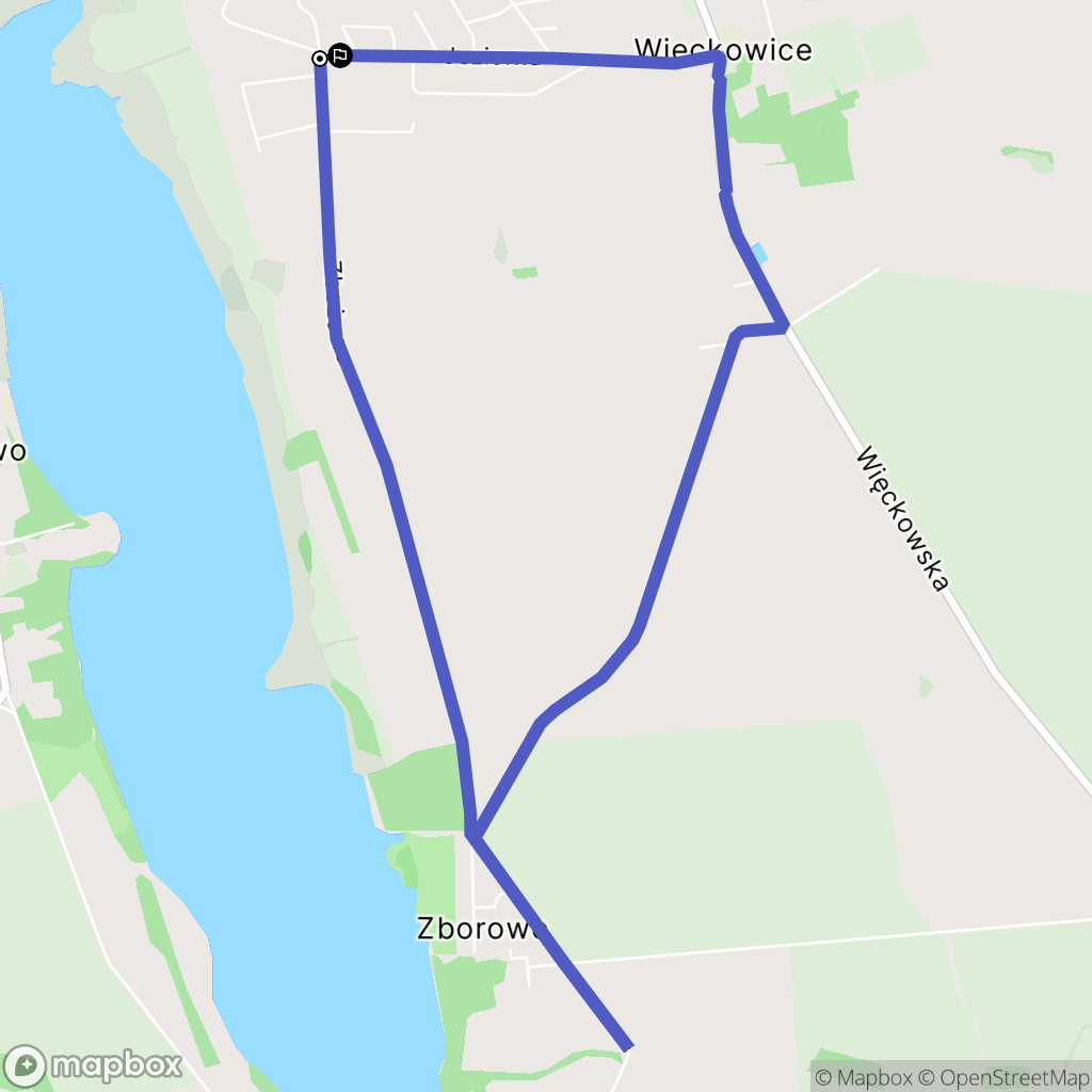 Więckowice: mapa trasy - Poland
