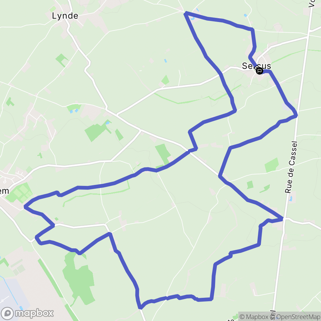 Sercus : carte du parcours de randonnée - France