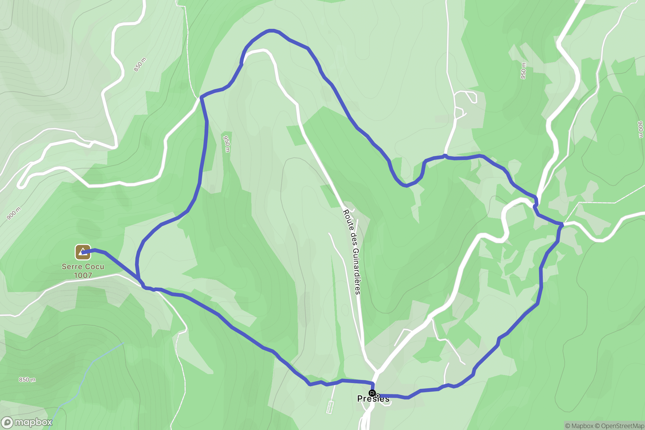 Presles : carte du parcours de randonnée - France