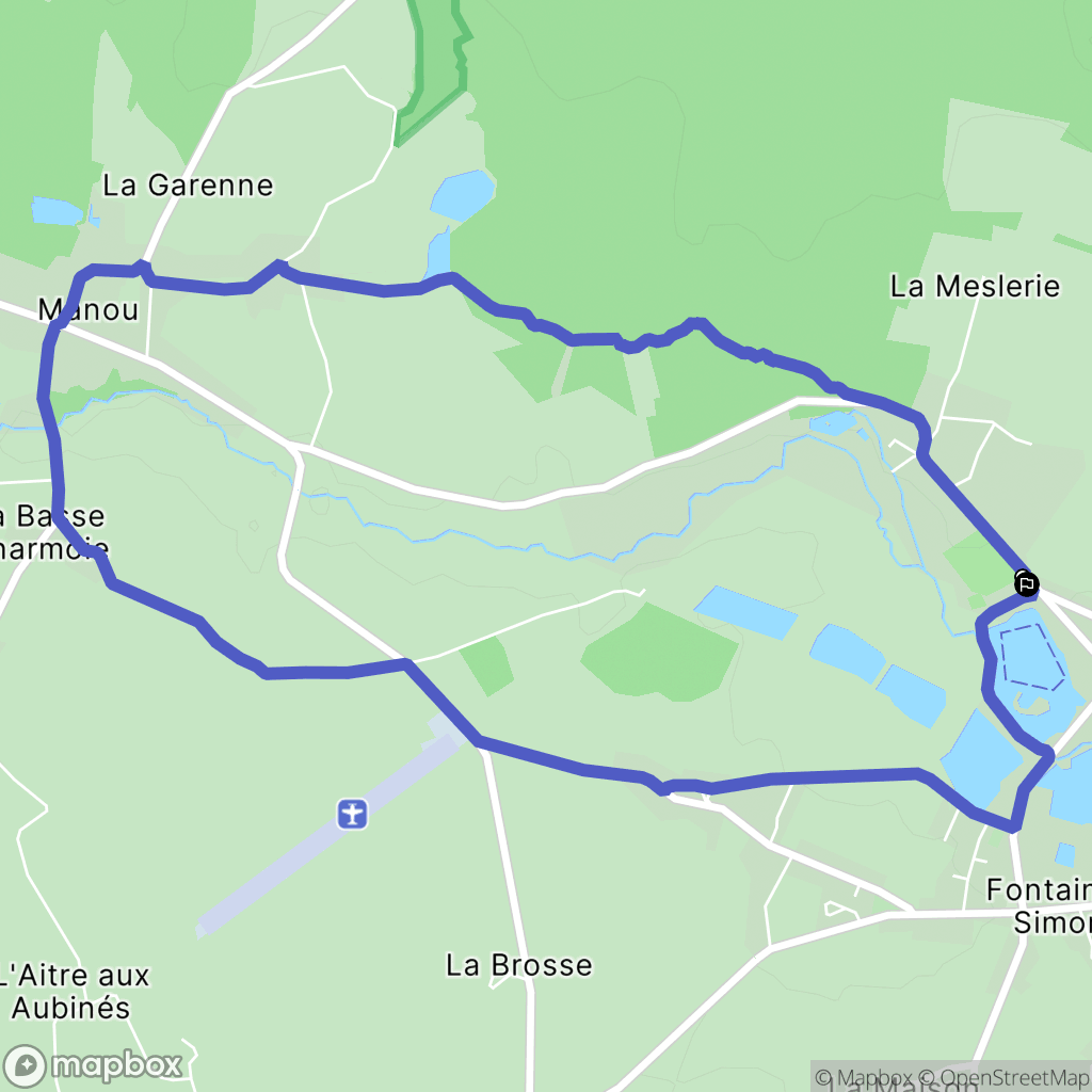 Fontaine-Simon : carte du parcours de randonnée - France
