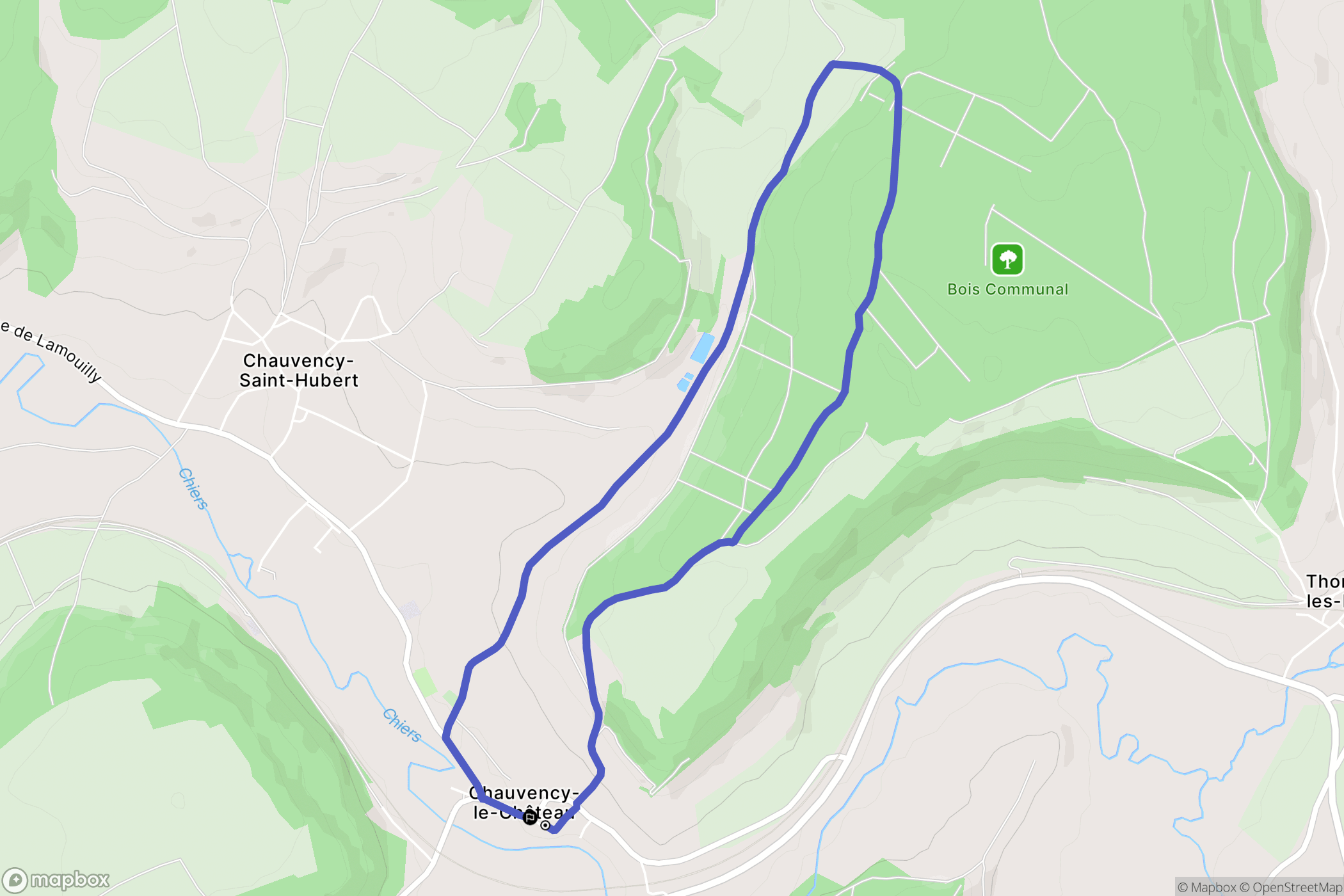 Chauvency-le-Château : carte du parcours de randonnée - France