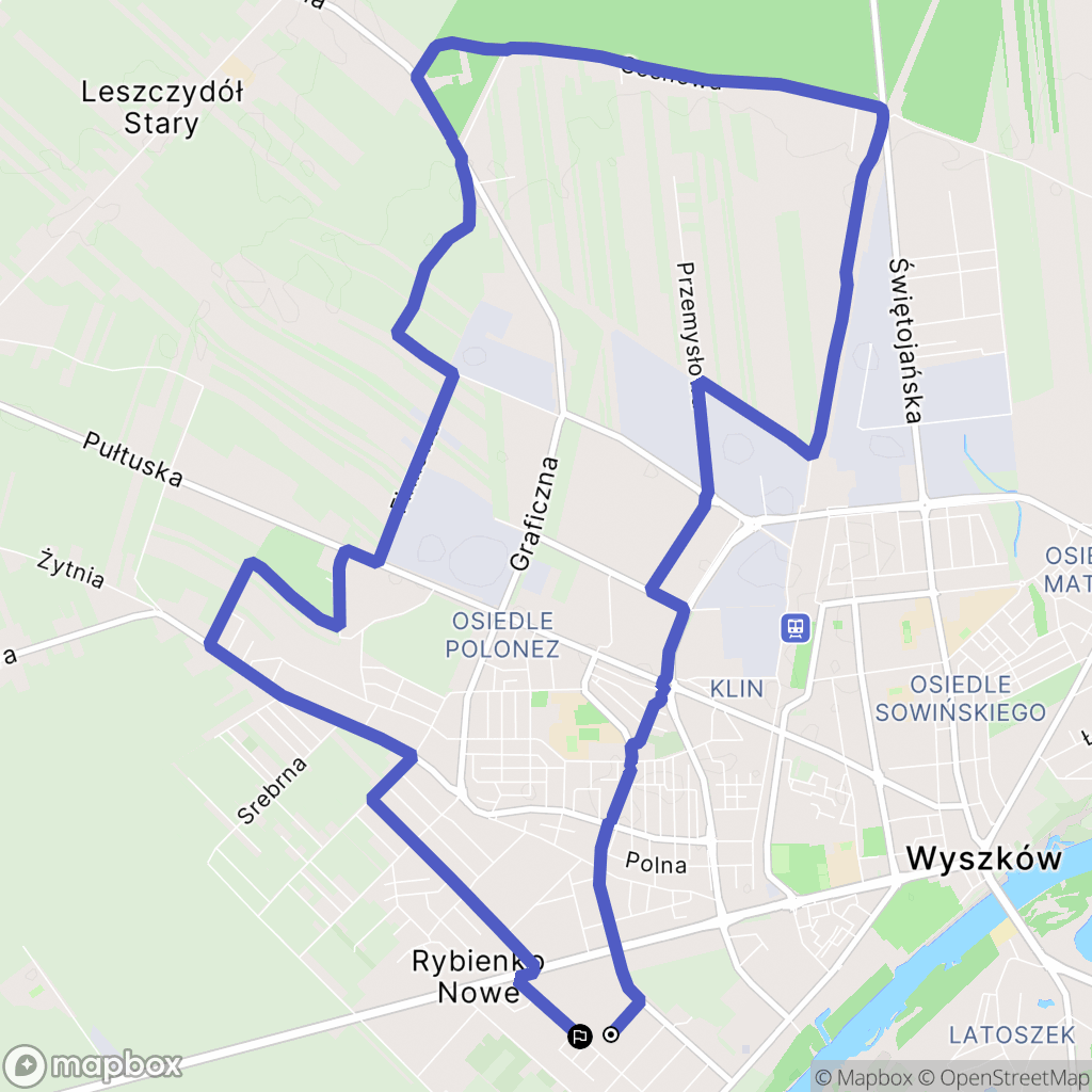 Wyszków: mapa trasy - Poland