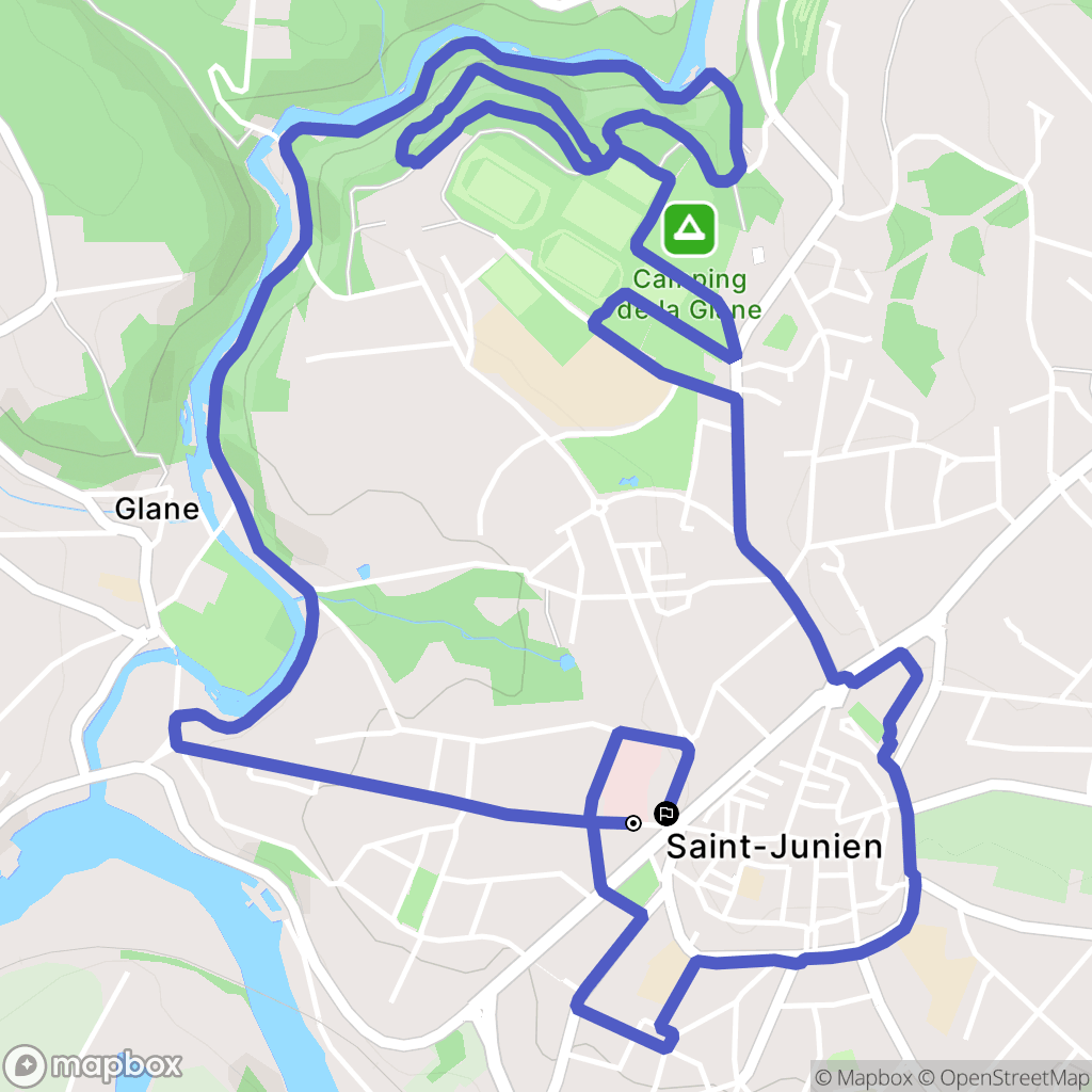 Saint-Junien : carte du parcours de randonnée - France