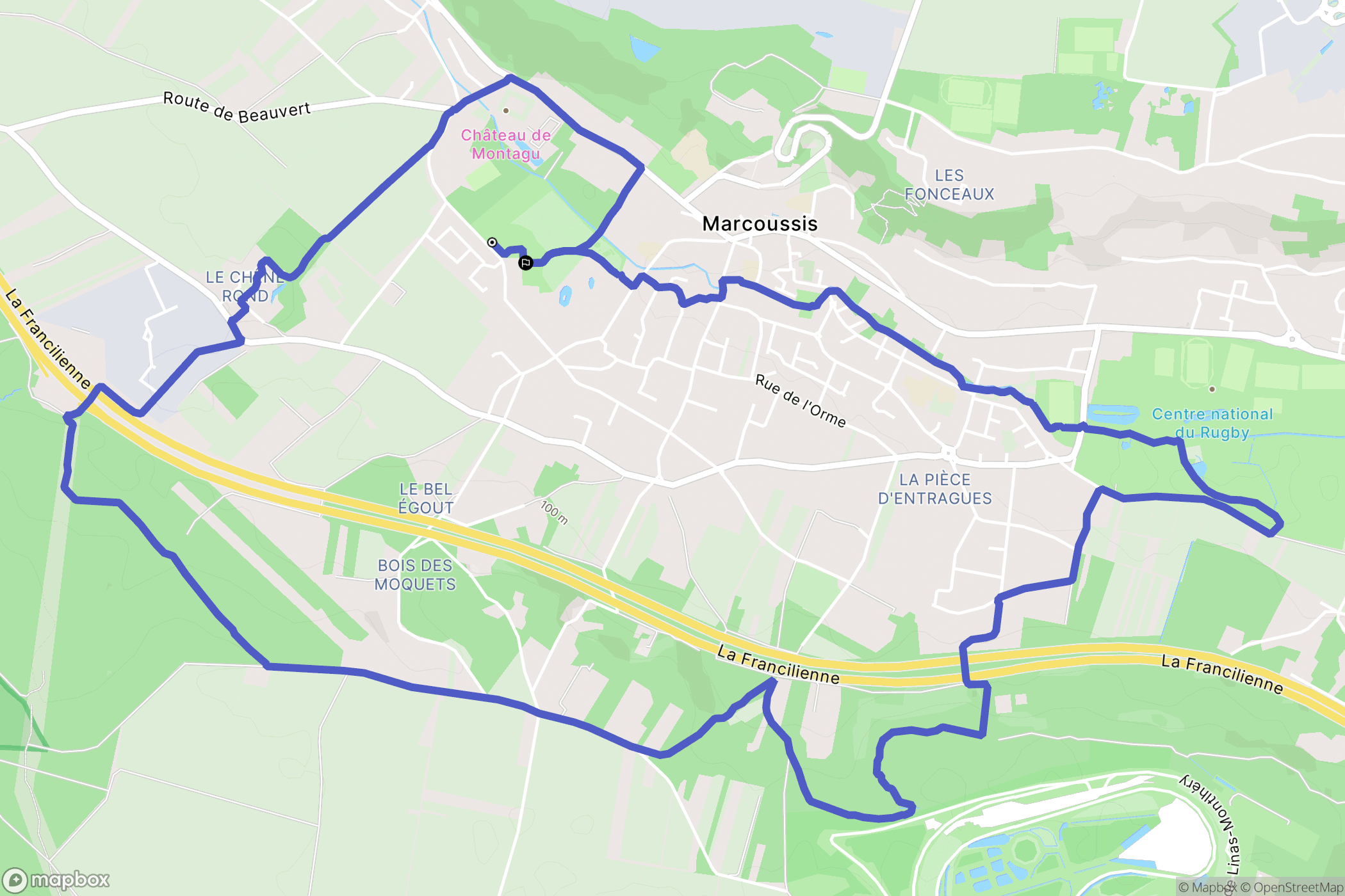 Marcoussis : carte du parcours de randonnée - France