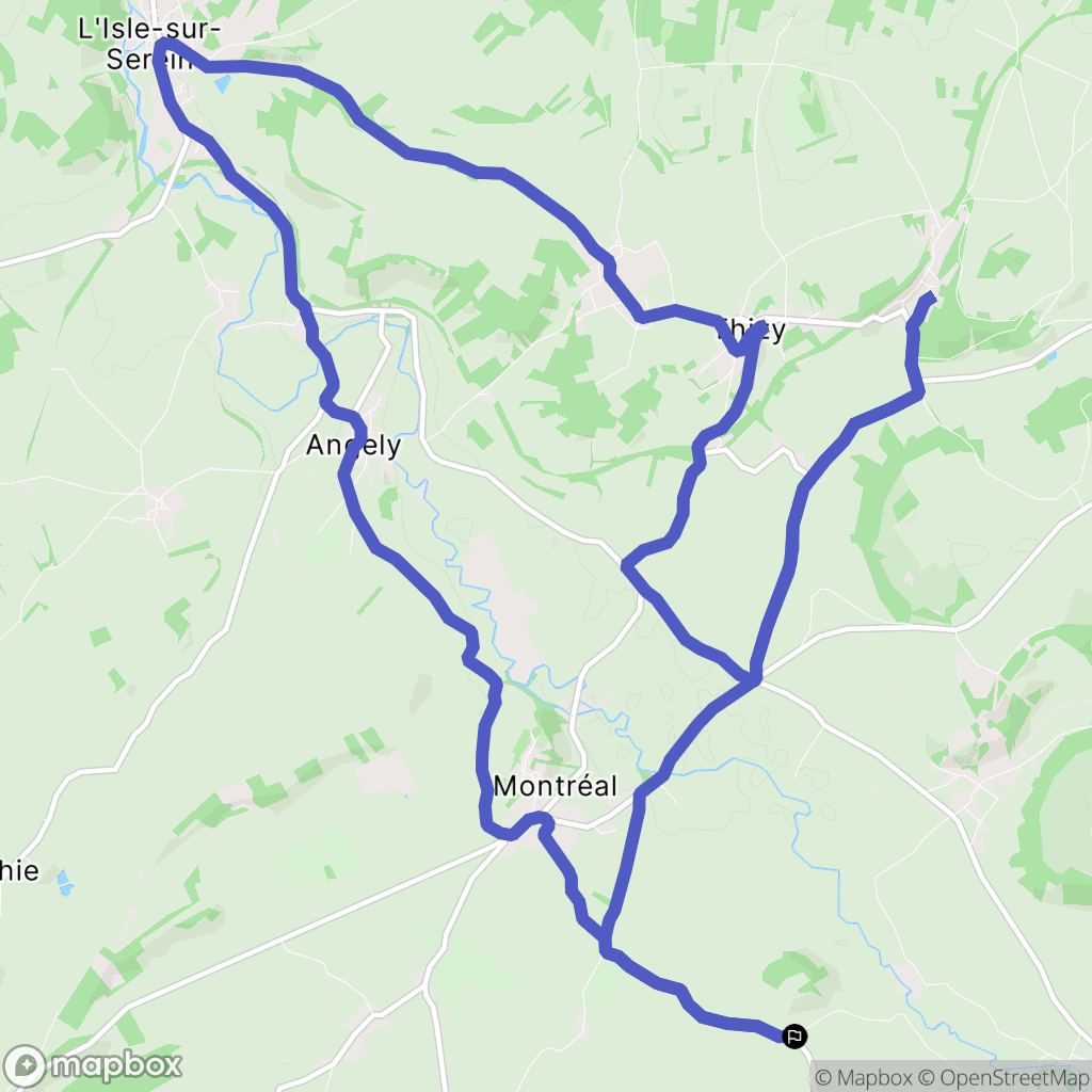 Guillon-Terre-Plaine : carte du parcours de randonnée - France