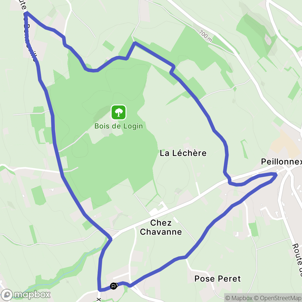 Faucigny : carte du parcours de randonnée - France