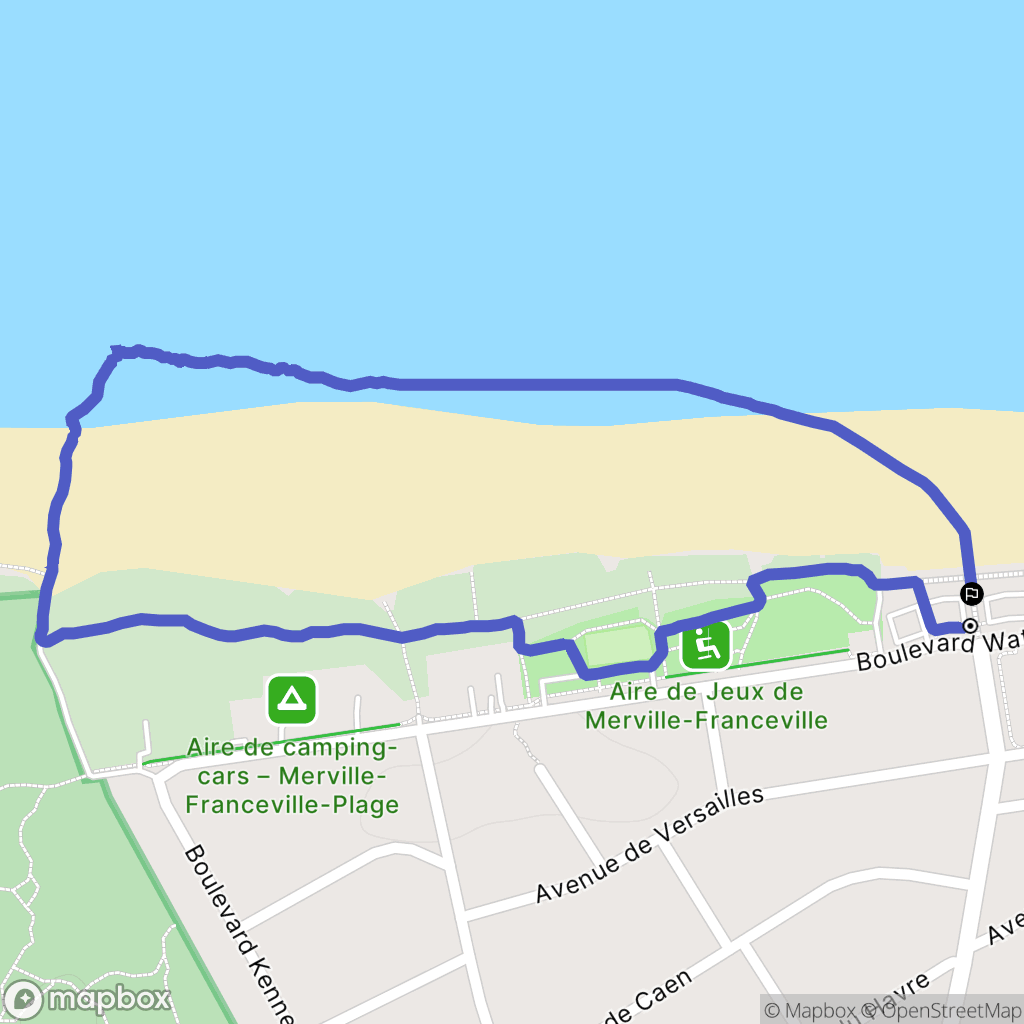 Merville-Franceville-Plage : carte du parcours de randonnée - France