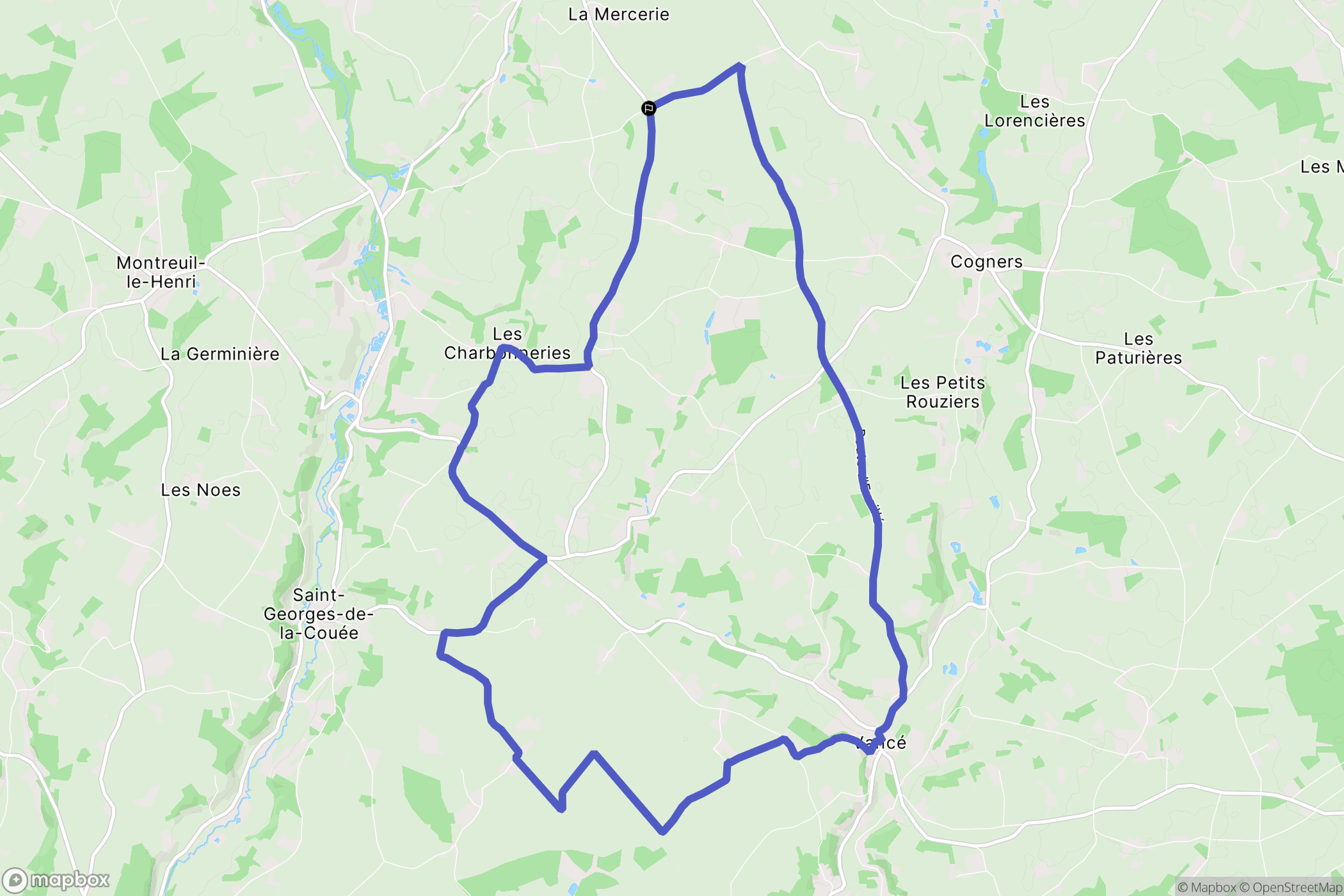 Val-d'Étangson : carte du parcours de randonnée - France