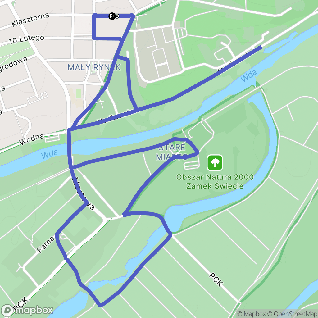 Świecie: mapa trasy - Poland