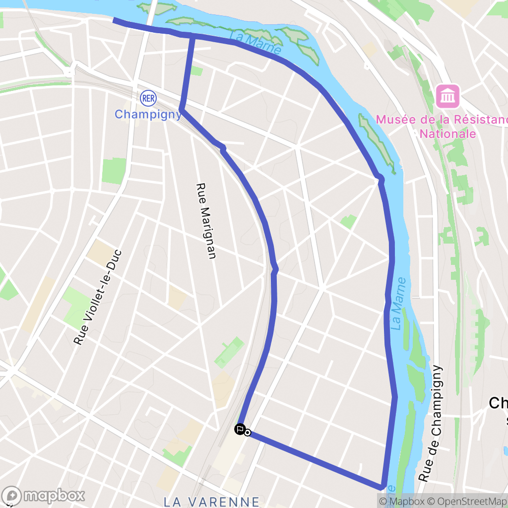 Saint-Maur-des-Fossés : carte du parcours de randonnée - France