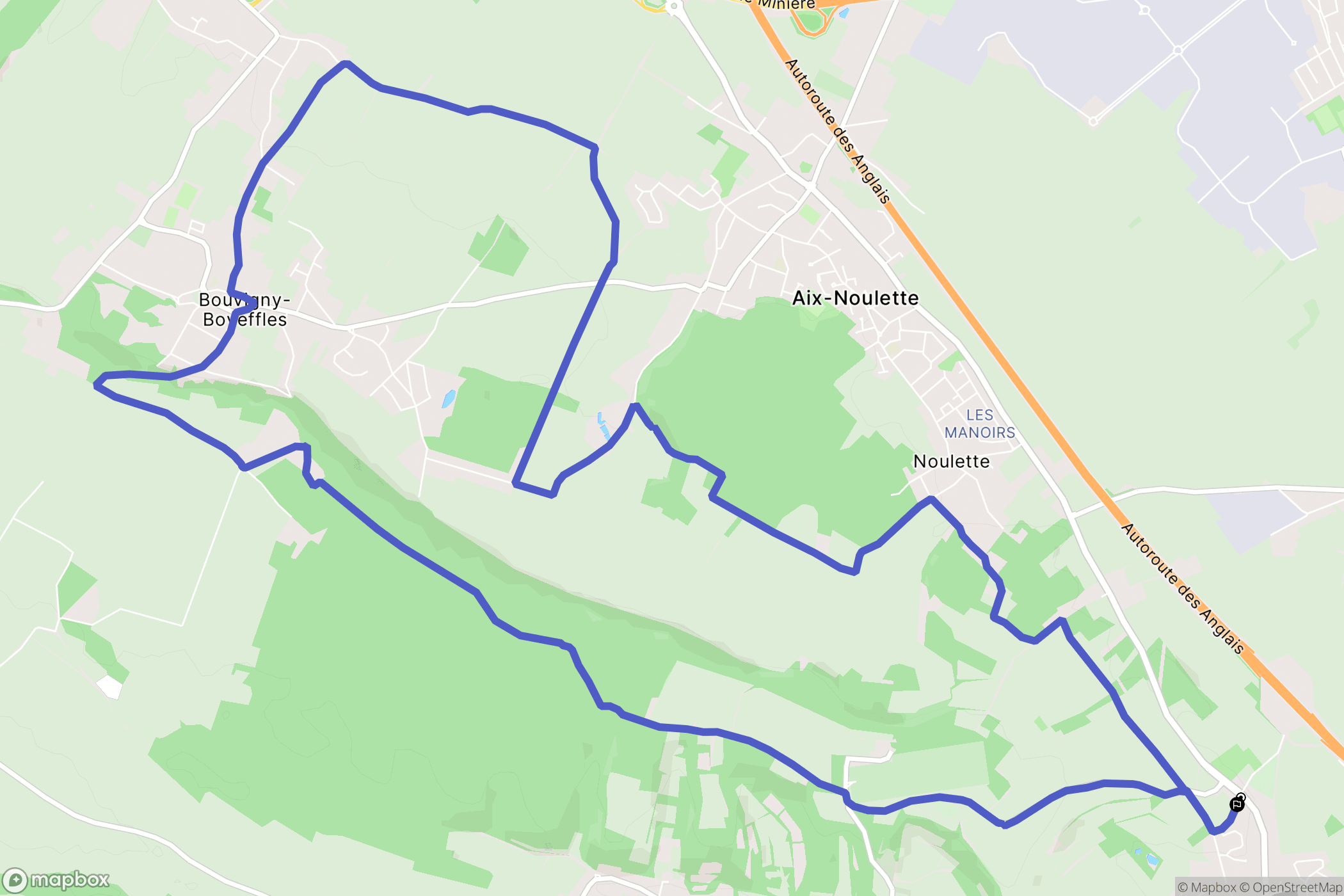 Souchez : carte du parcours de randonnée - France