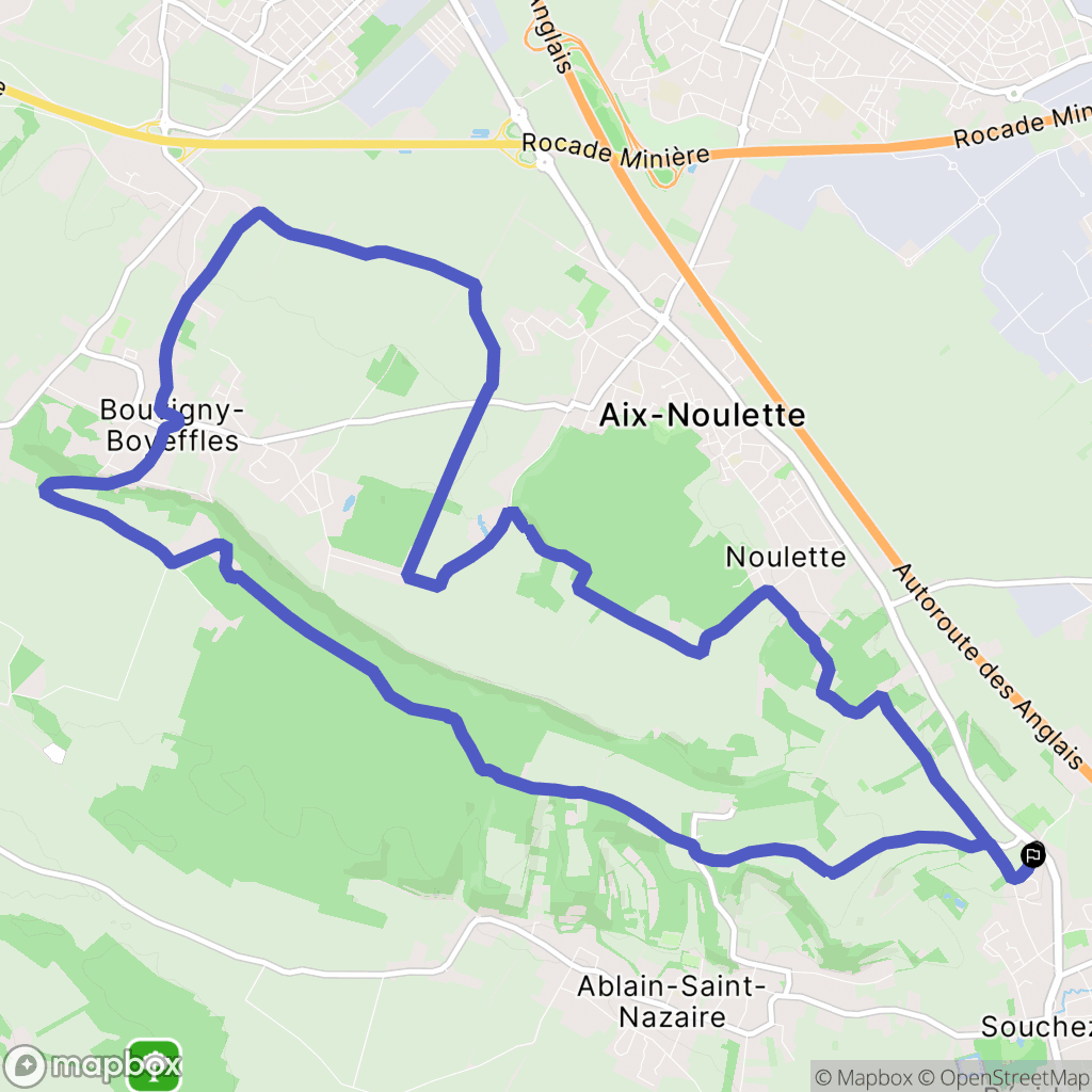 Souchez : carte du parcours de randonnée - France