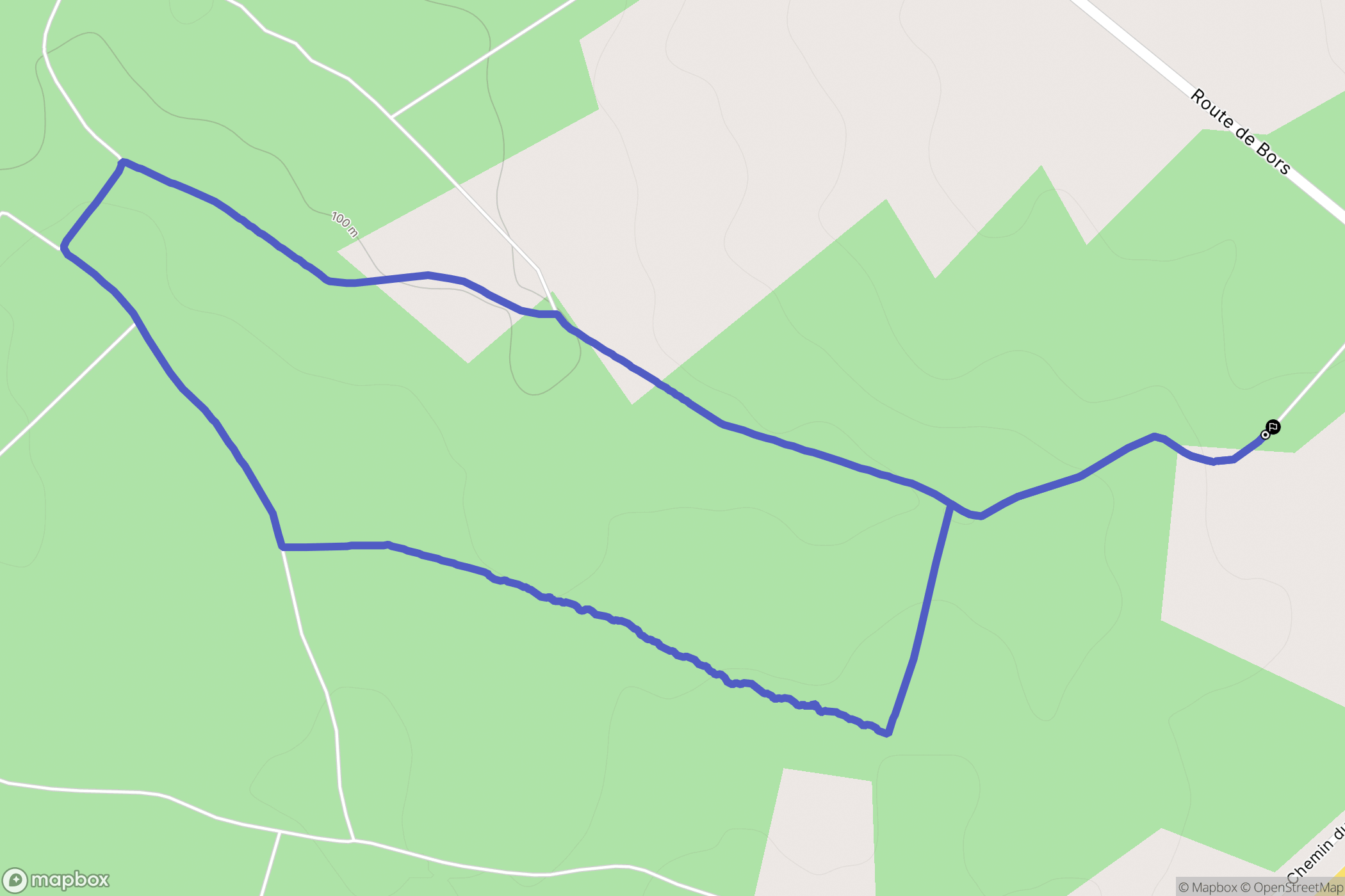 Baignes-Sainte-Radegonde : carte du parcours de randonnée - France