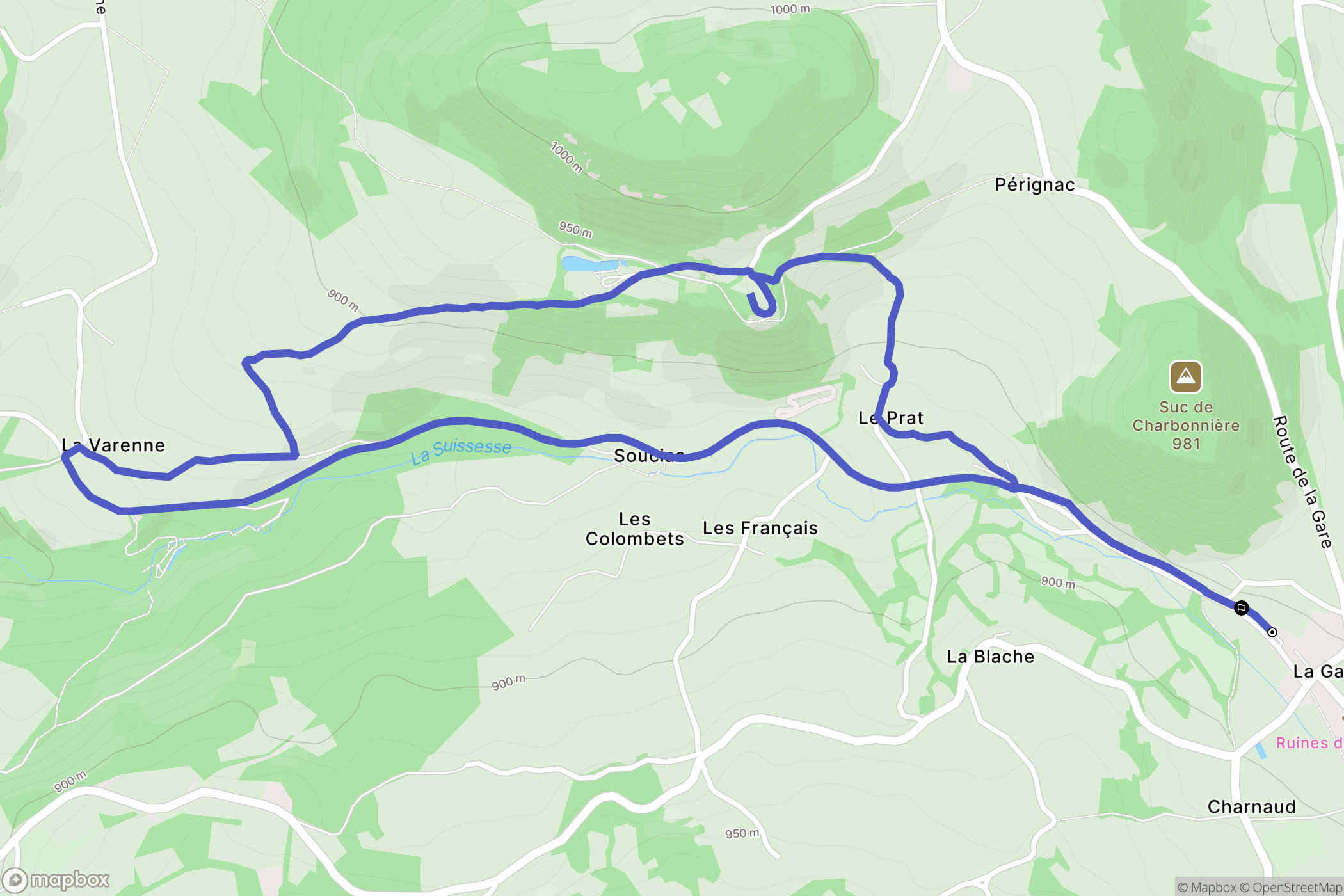 Saint-Julien-du-Pinet : carte du parcours de randonnée - France