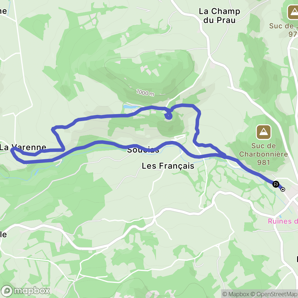 Saint-Julien-du-Pinet : carte du parcours de randonnée - France
