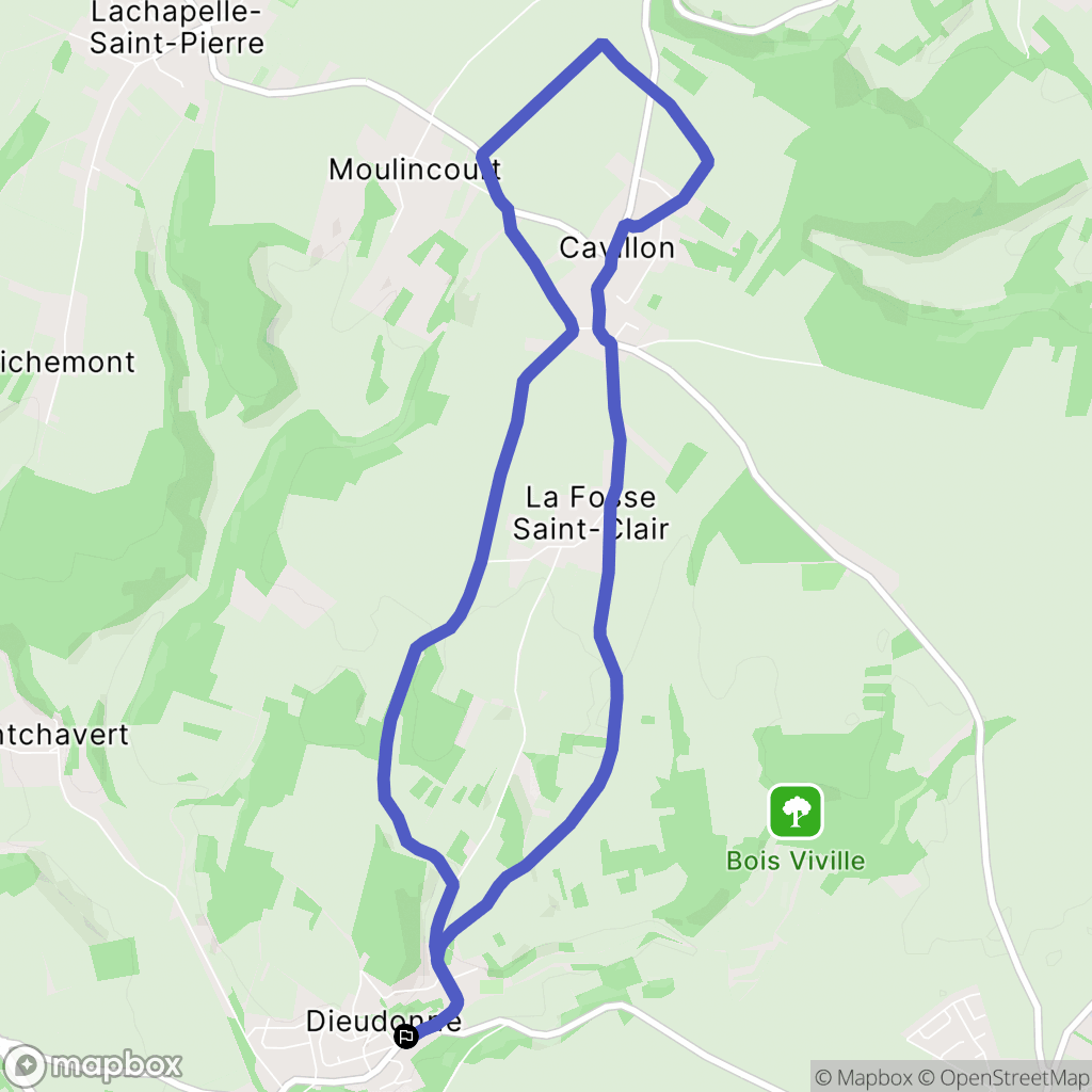 Dieudonné : carte du parcours de randonnée - France