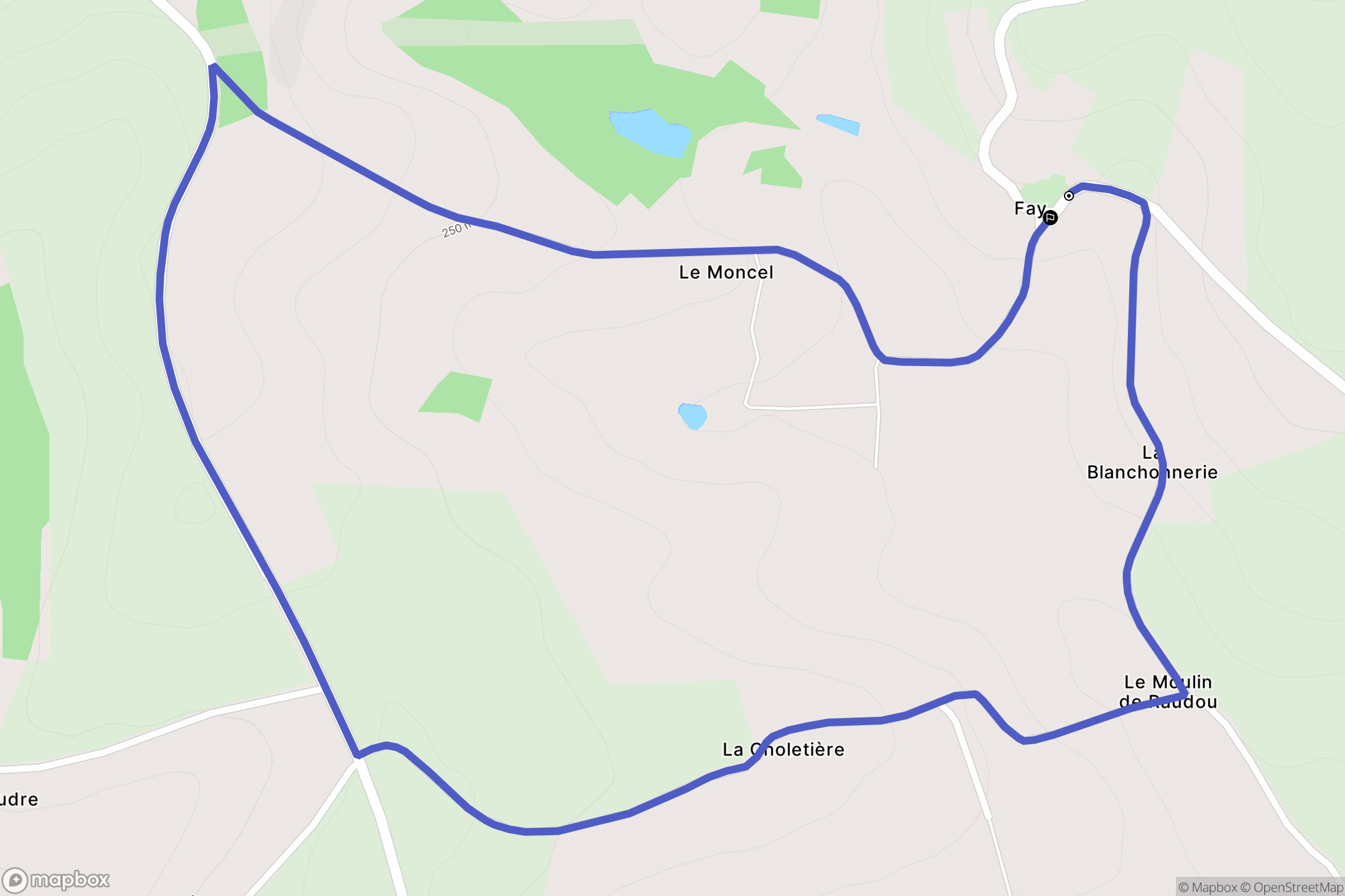 Fay : carte du parcours de randonnée - France