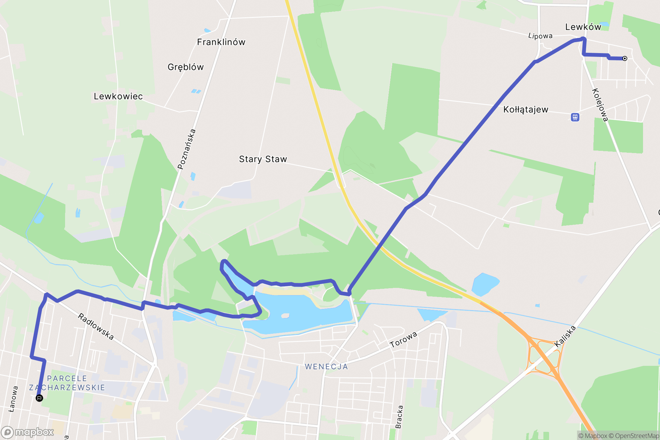 Lewków: mapa trasy - Poland