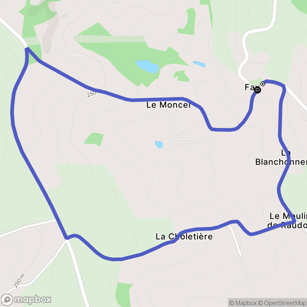 Fay : carte du parcours de randonnée - France