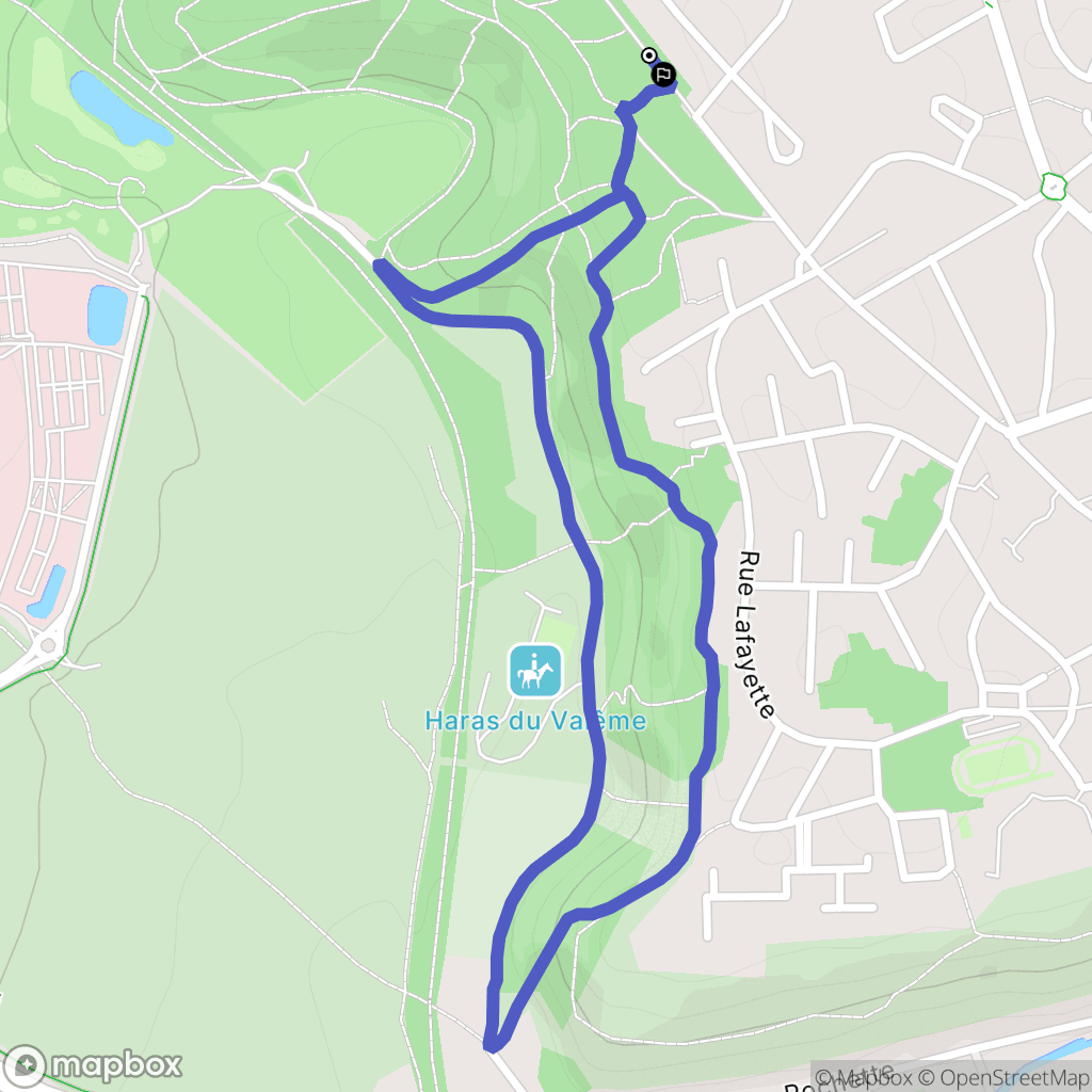 Évreux : carte du parcours de randonnée - France
