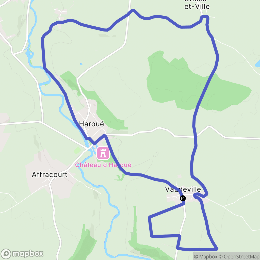 Vaudeville : carte du parcours de randonnée - France
