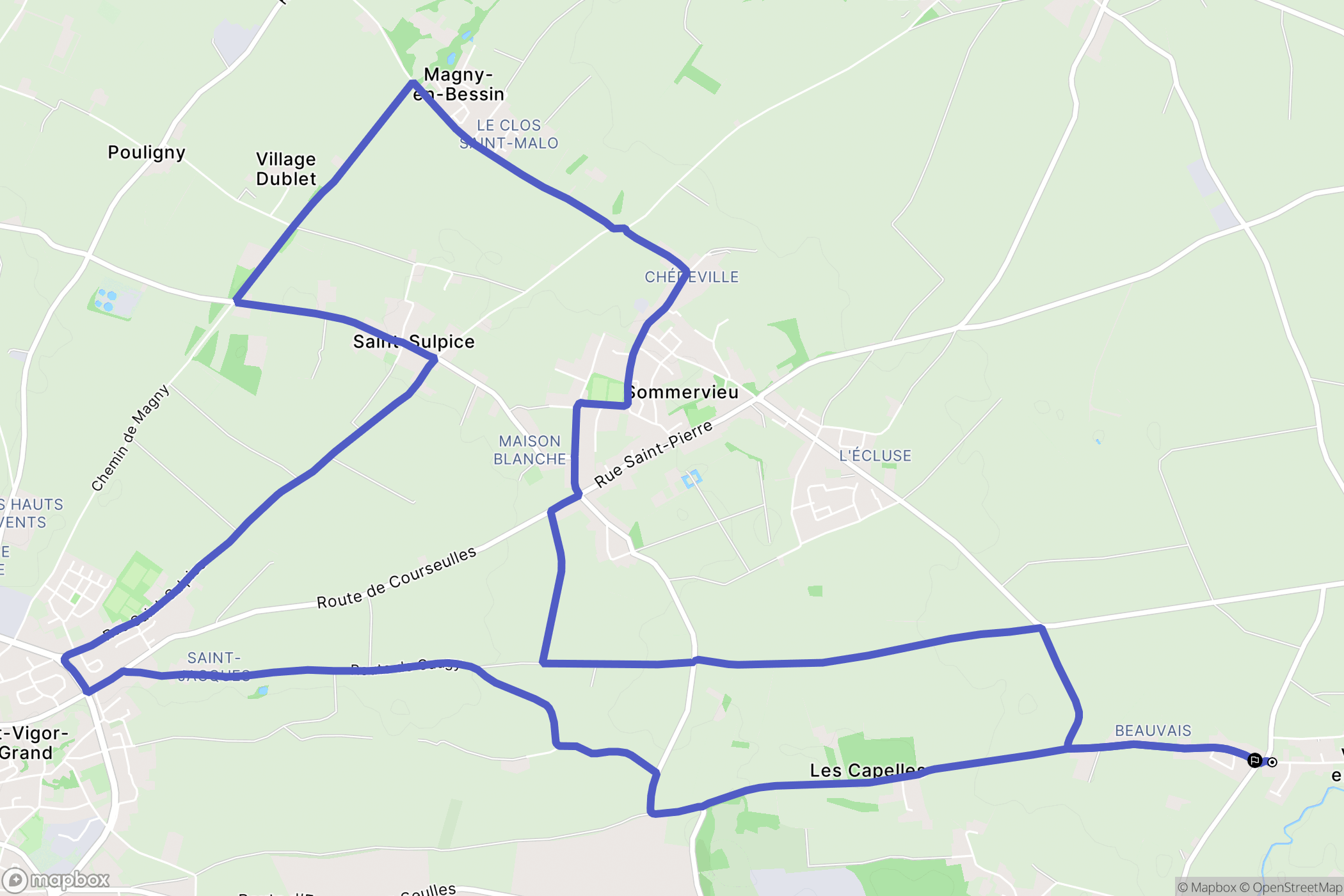 Vienne-en-Bessin : carte du parcours de randonnée - France