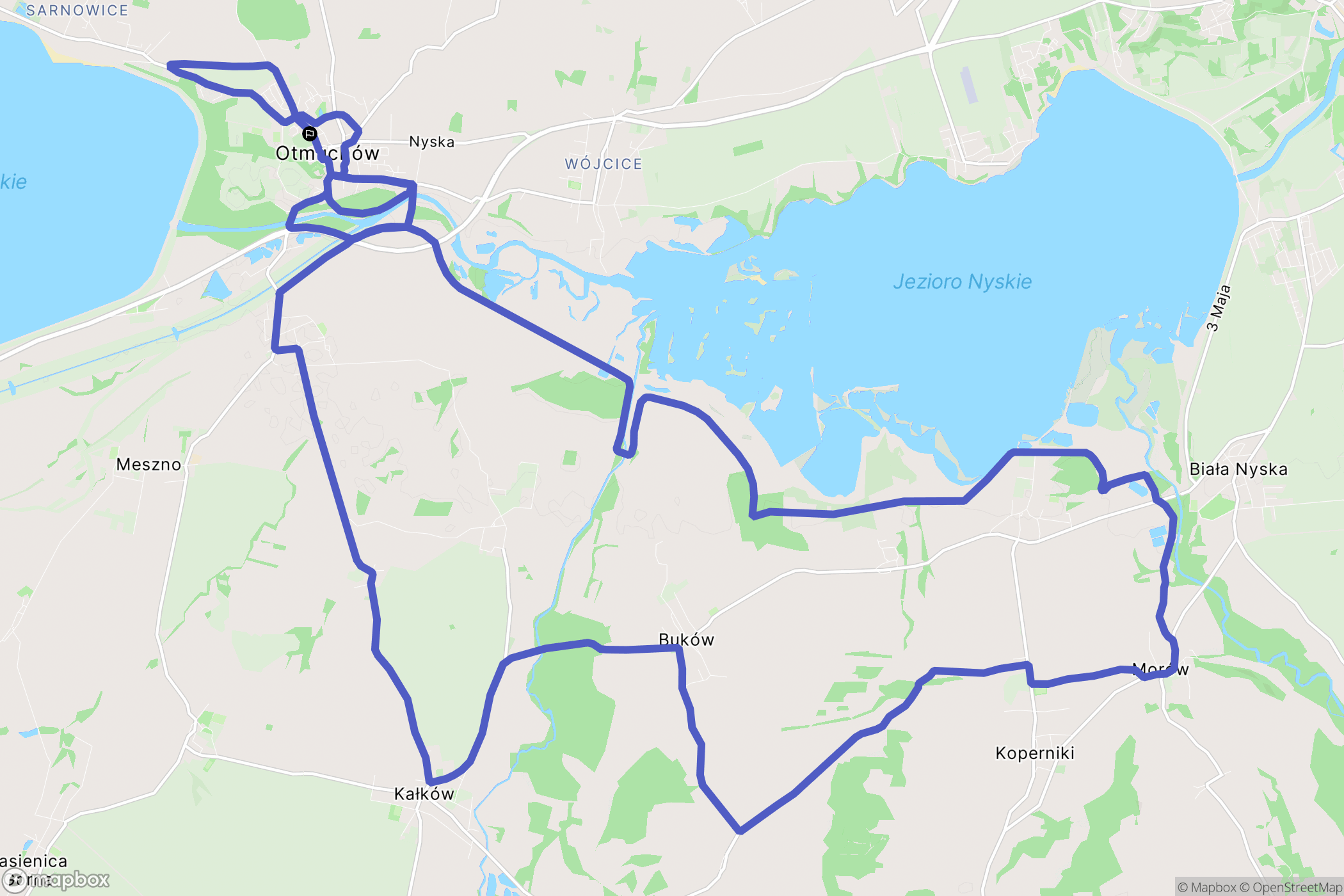 Otmuchów: mapa trasy - Poland
