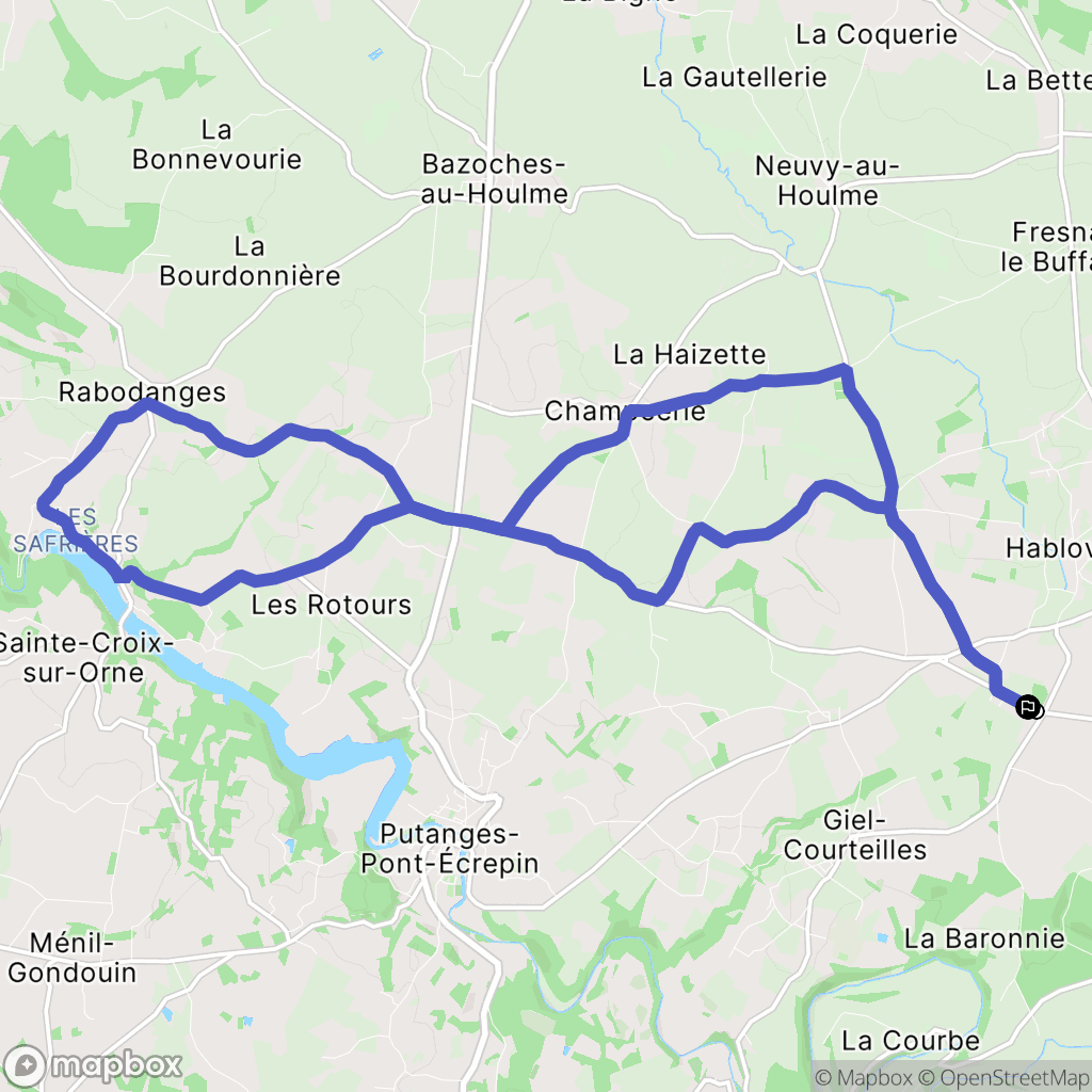 Habloville : carte du parcours de randonnée - France