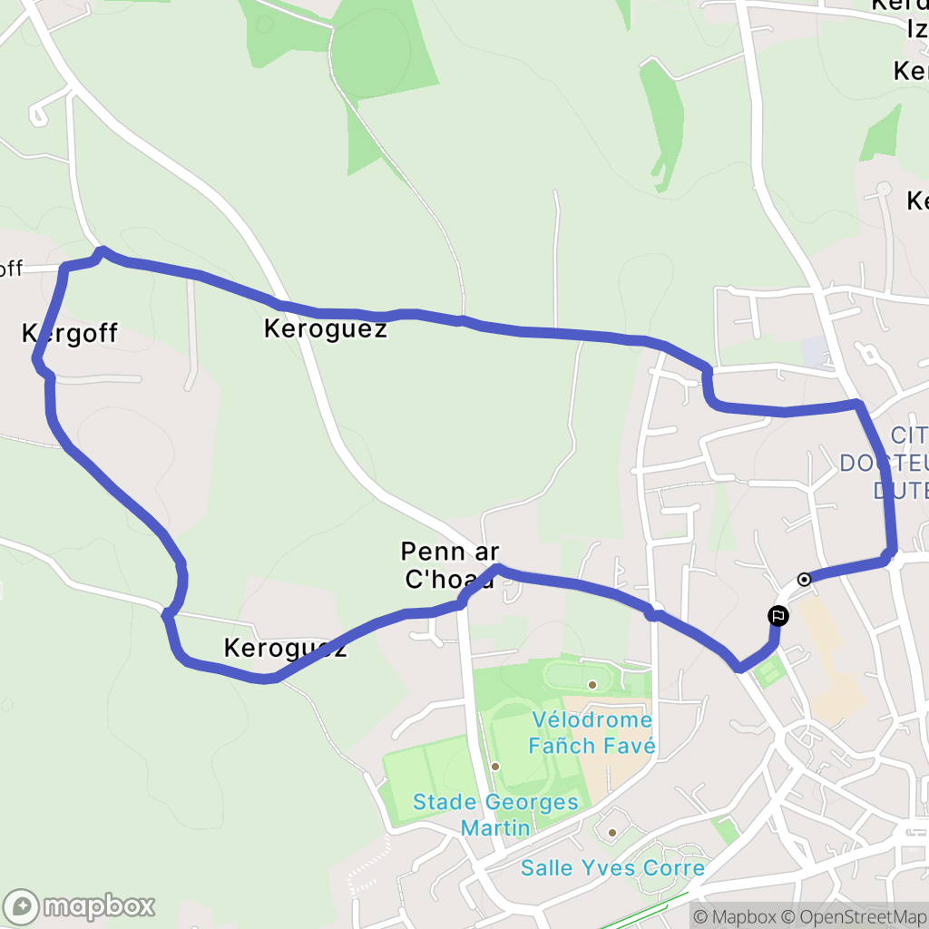 Lesneven : carte du parcours de randonnée - France