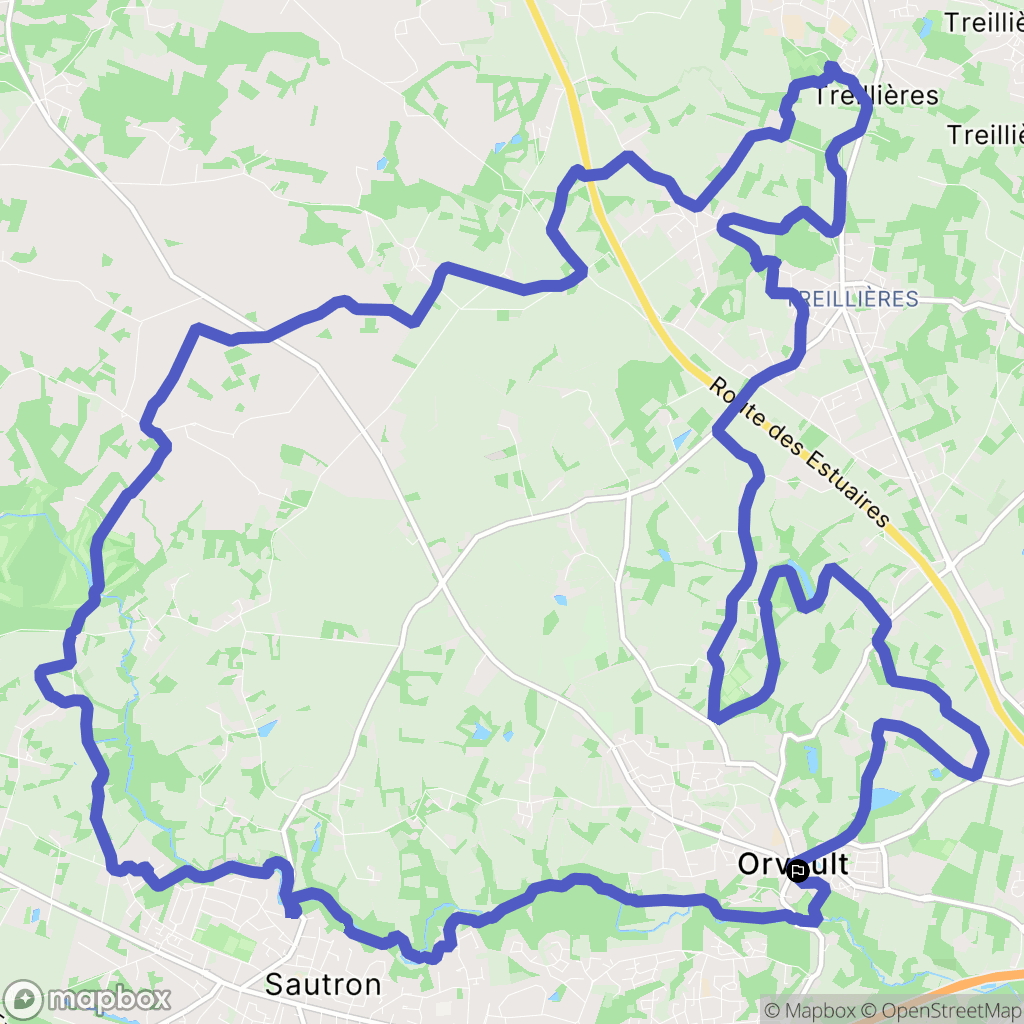 Orvault : carte du parcours de randonnée - France