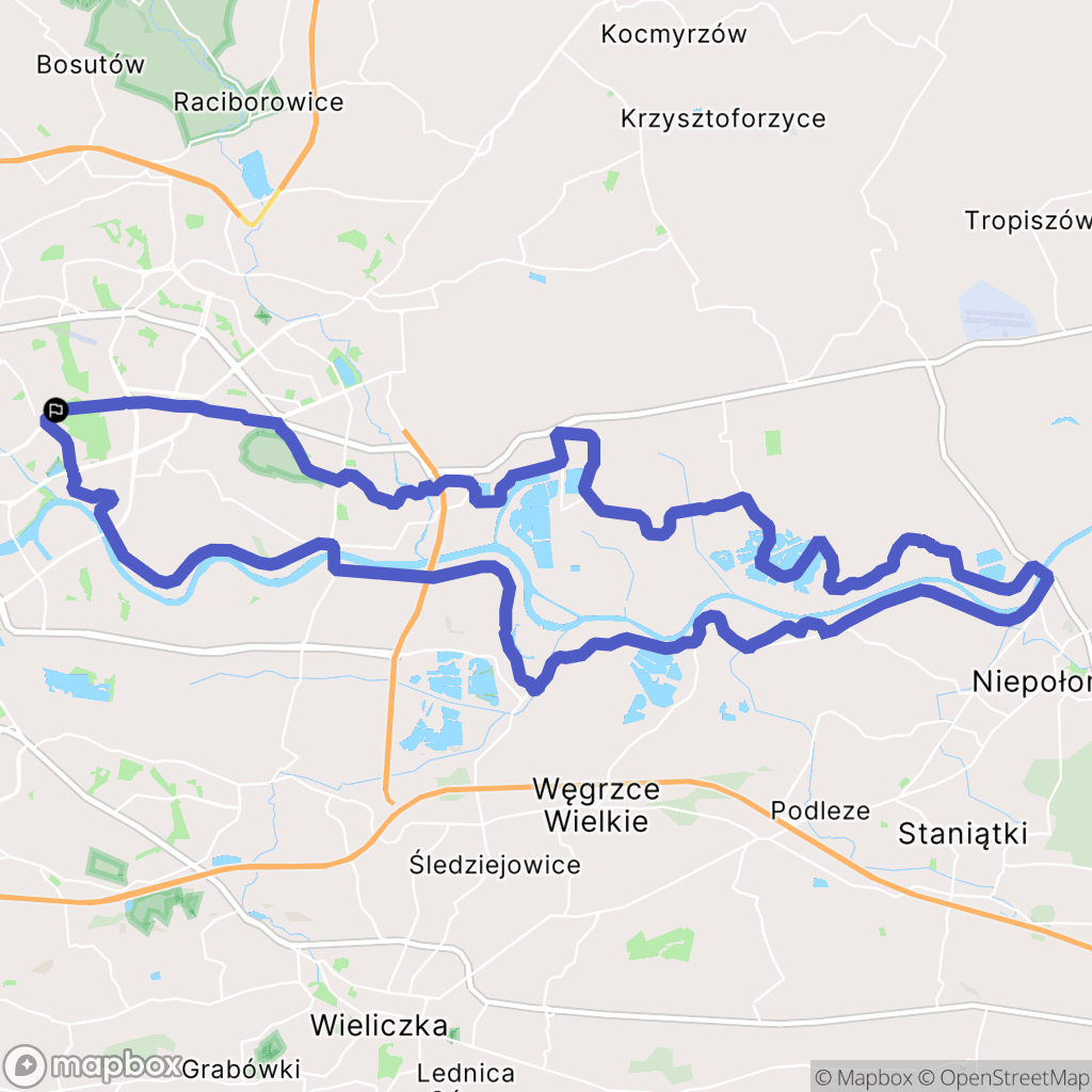 Kraków: mapa trasy - Poland