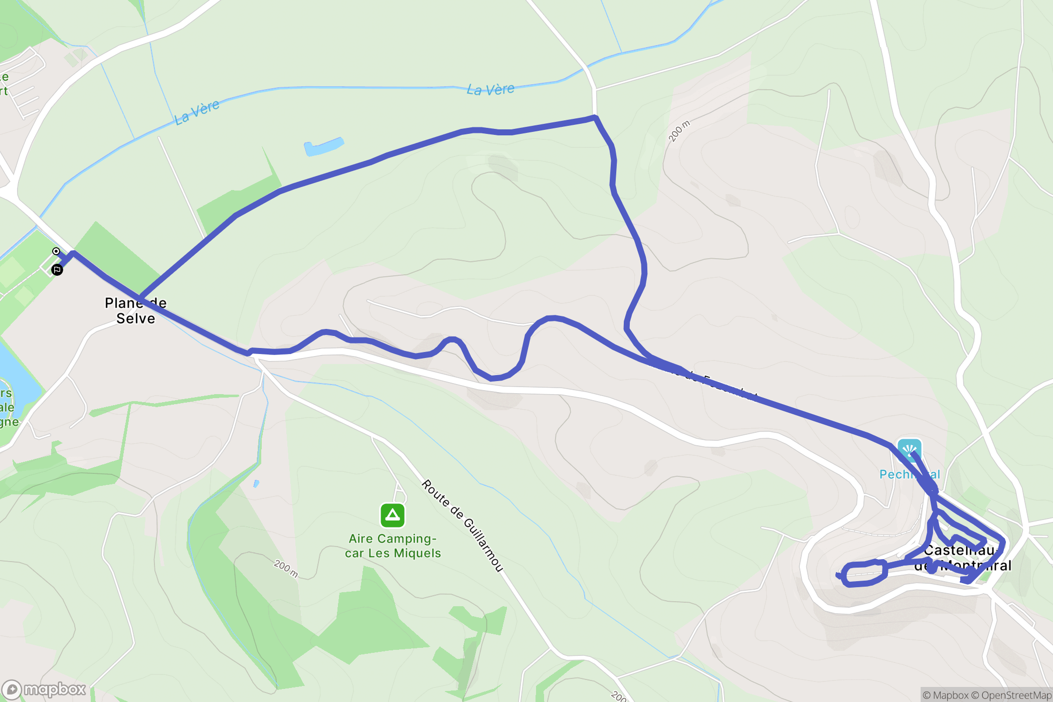 Castelnau-de-Montmiral : carte du parcours de randonnée - France