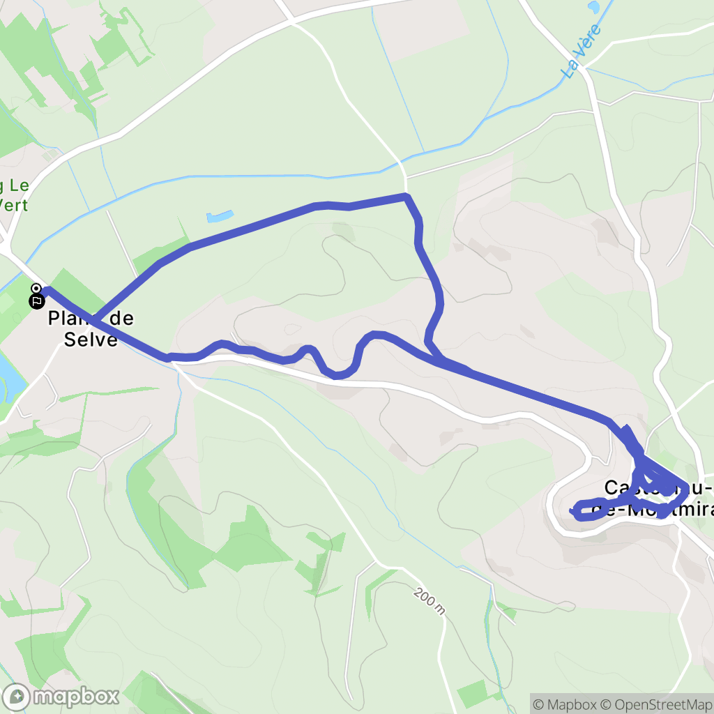 Castelnau-de-Montmiral : carte du parcours de randonnée - France