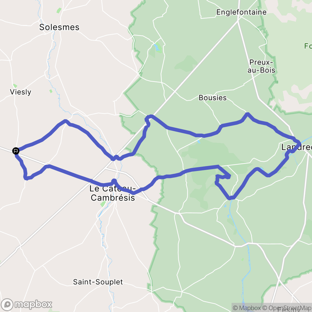 Inchy : carte du parcours de randonnée - France