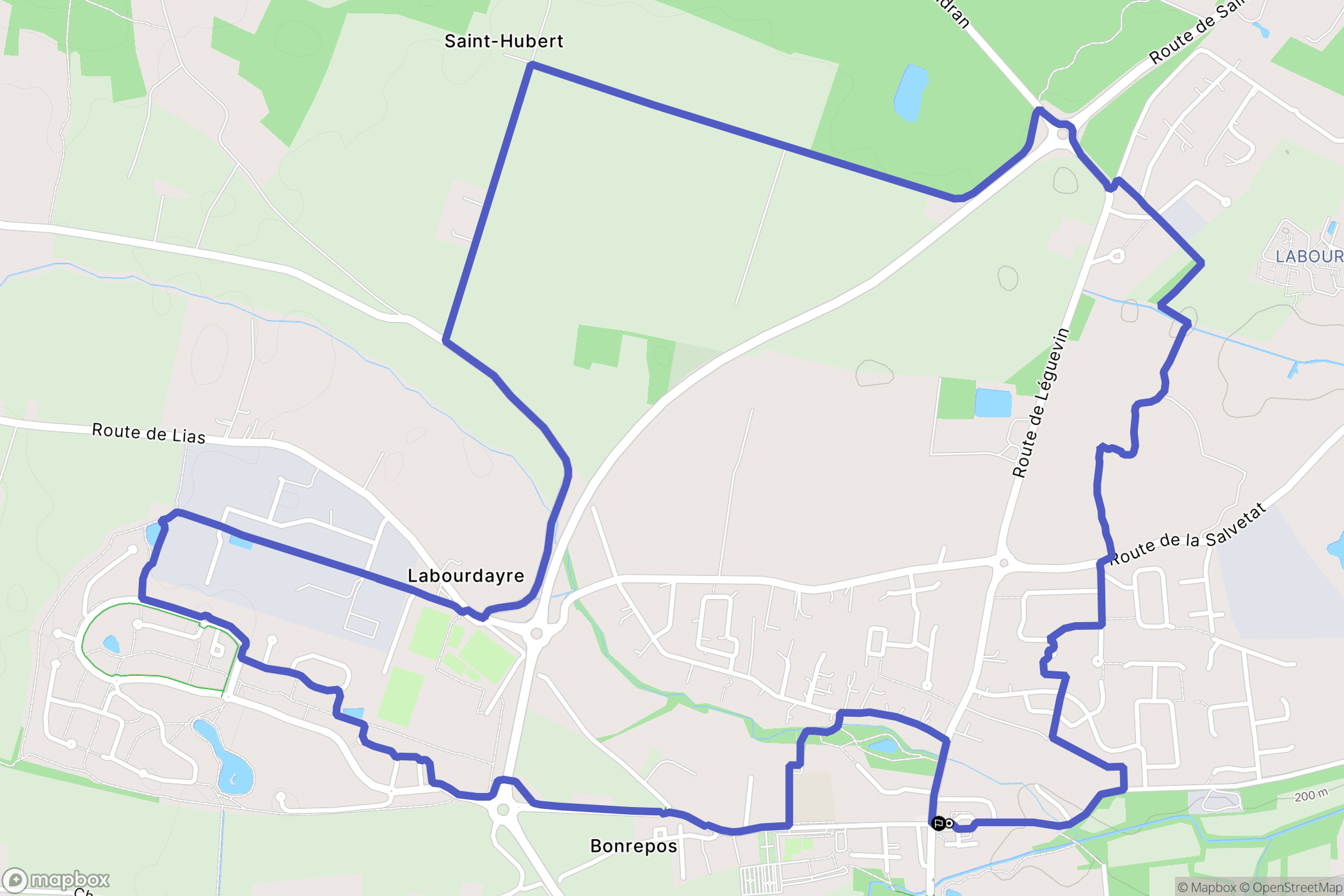Fontenilles : carte du parcours de randonnée - France