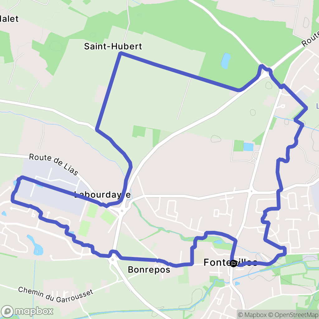 Fontenilles : carte du parcours de randonnée - France