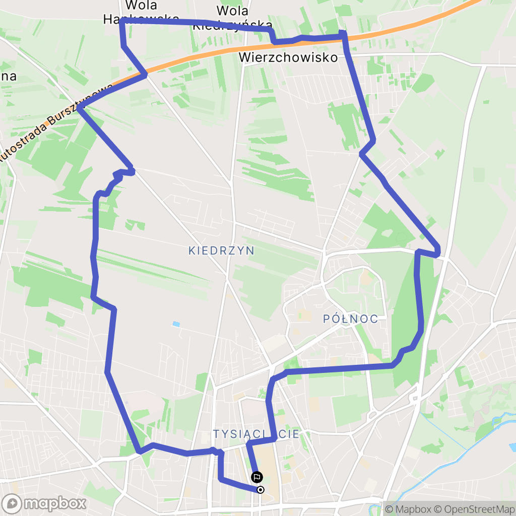 Częstochowa: mapa trasy - Poland