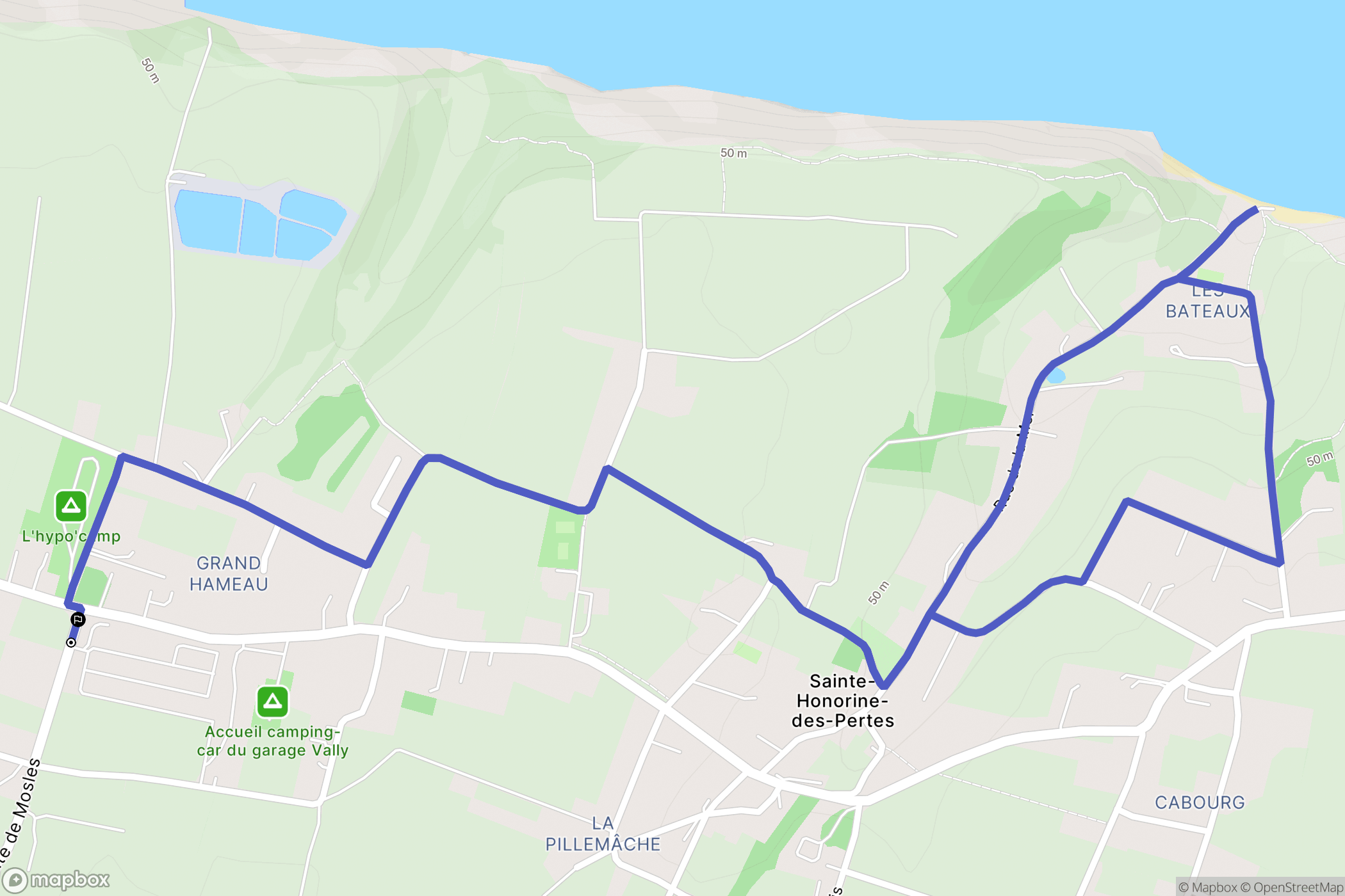 Aure sur Mer : carte du parcours de randonnée - France