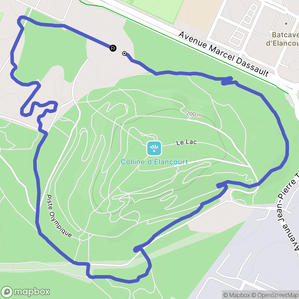 Élancourt : carte du parcours de randonnée - France