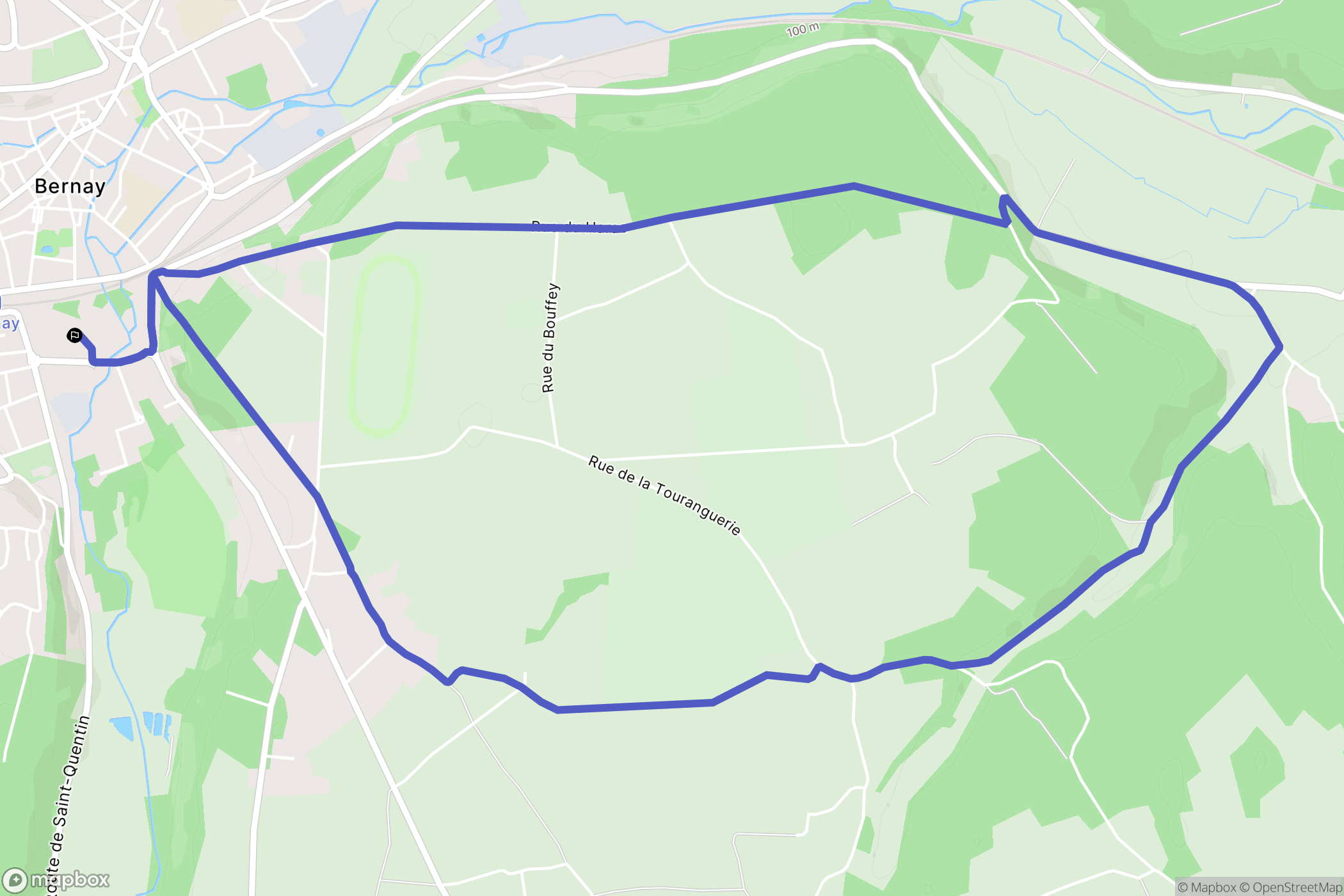 Bernay : carte du parcours de randonnée - France