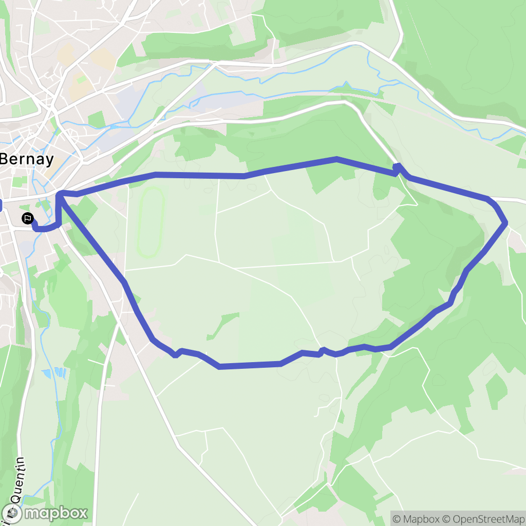 Bernay : carte du parcours de randonnée - France
