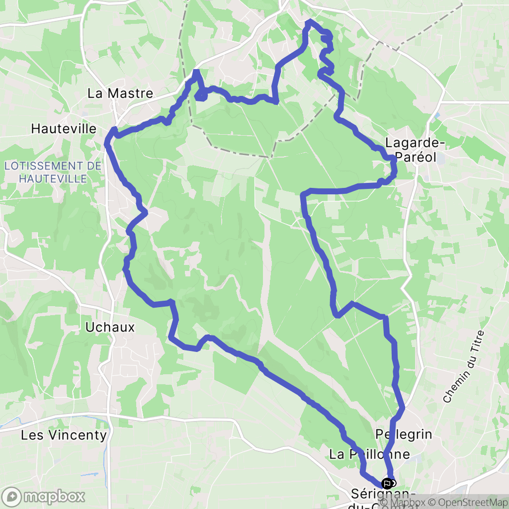 Sérignan-du-Comtat : carte du parcours de randonnée - France