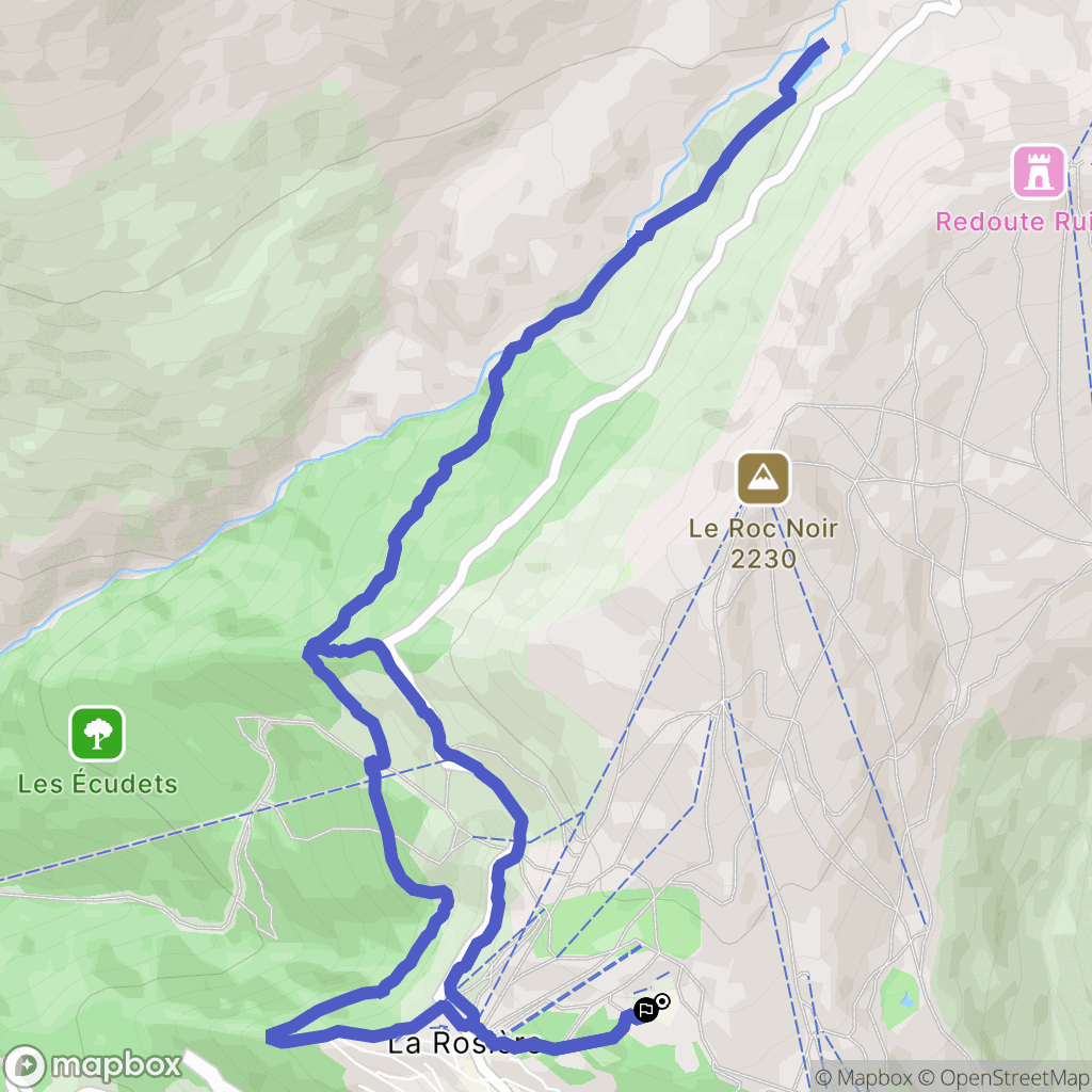 Montvalezan : carte du parcours de randonnée - France
