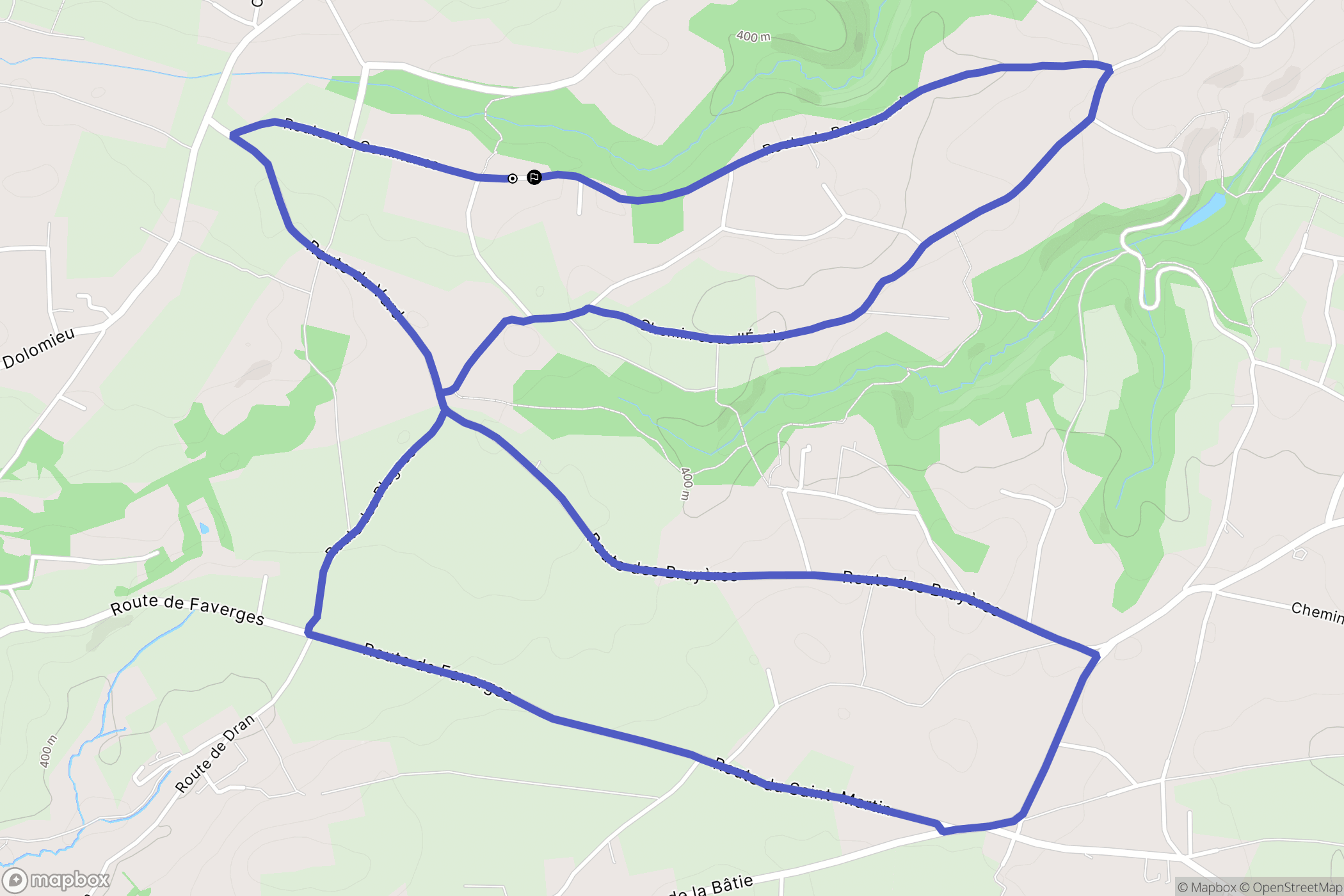 Faverges-de-la-Tour : carte du parcours de randonnée - France