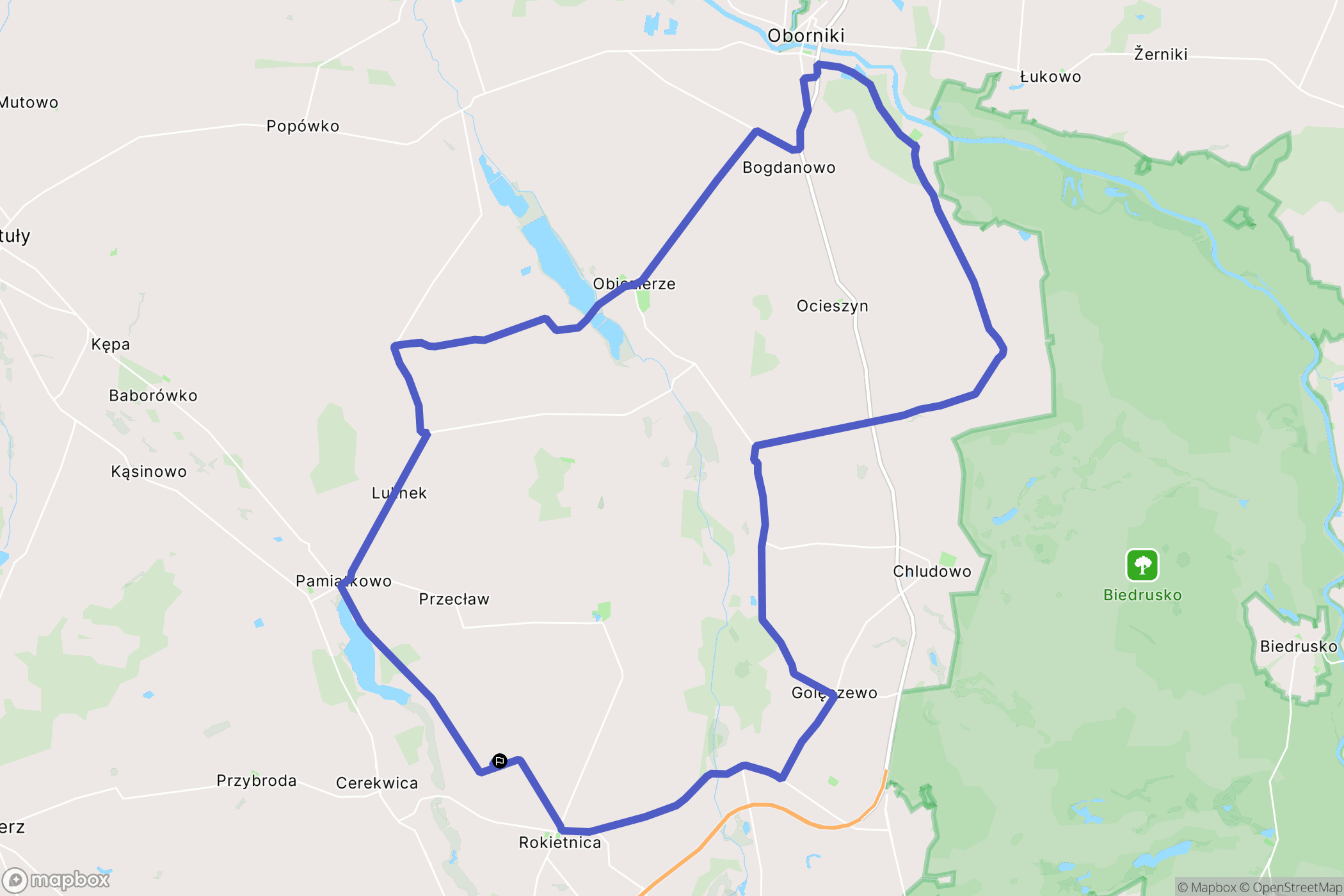 Krzyszkowo: mapa trasy - Poland